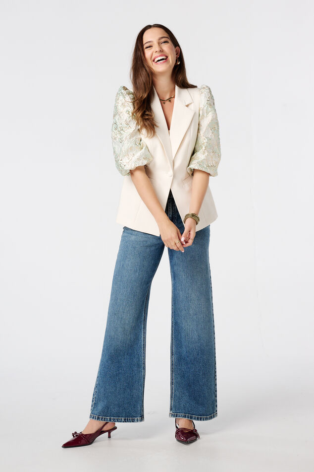 Blazer à manches courtes avec imprimé image number 5