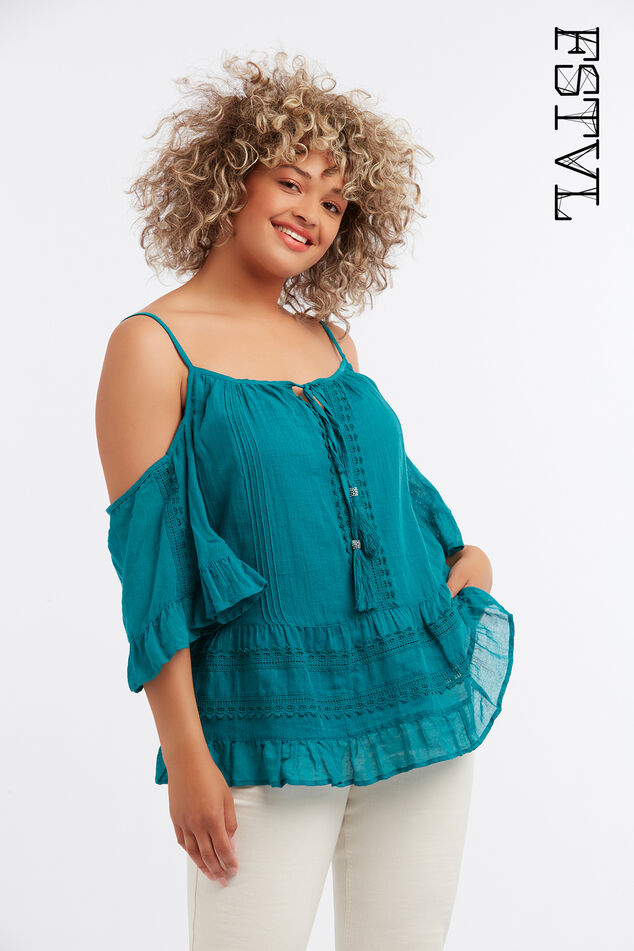 Chemisier à épaules ajourées image number 0