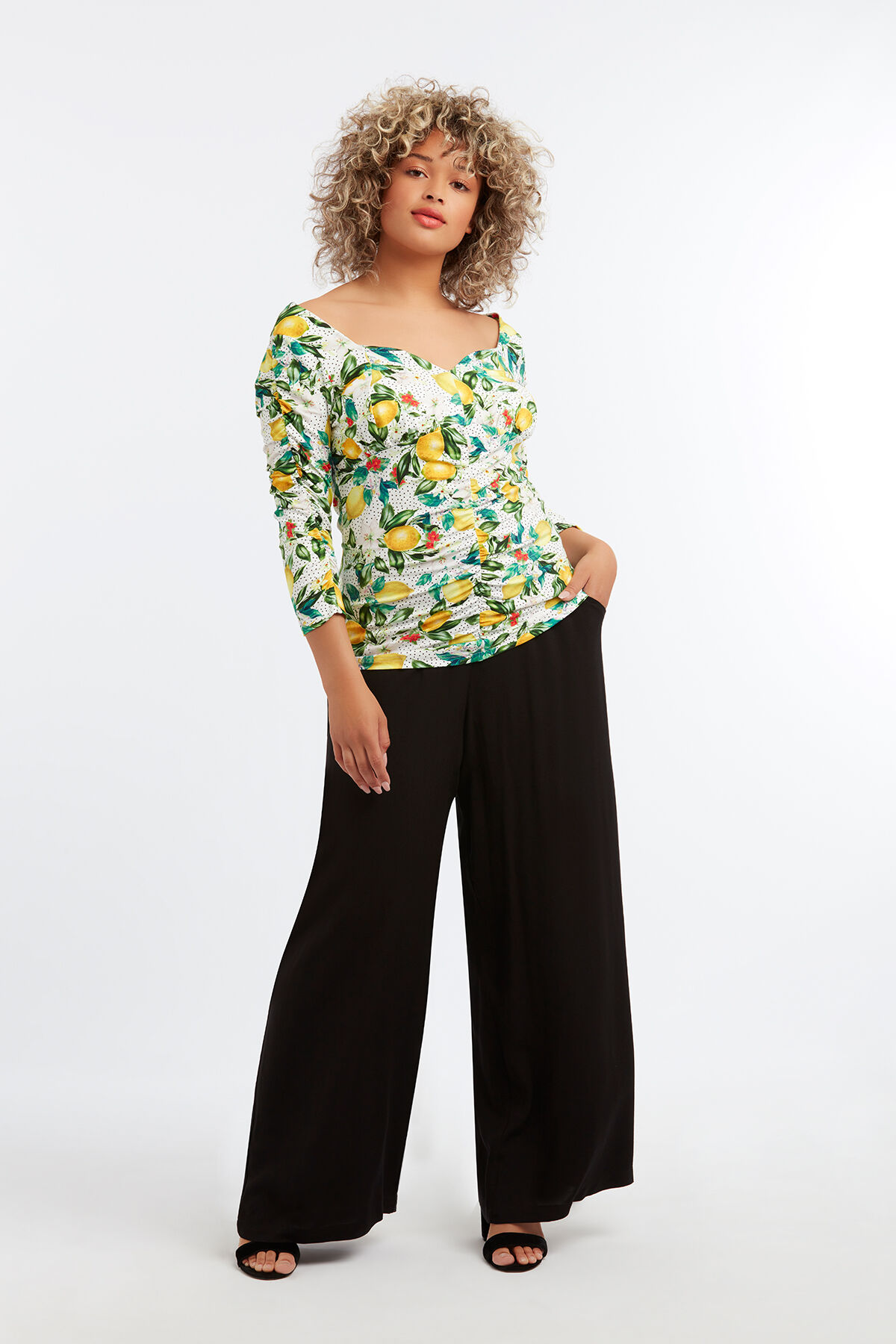 Haut avec imprim&eacute; citron image number 0