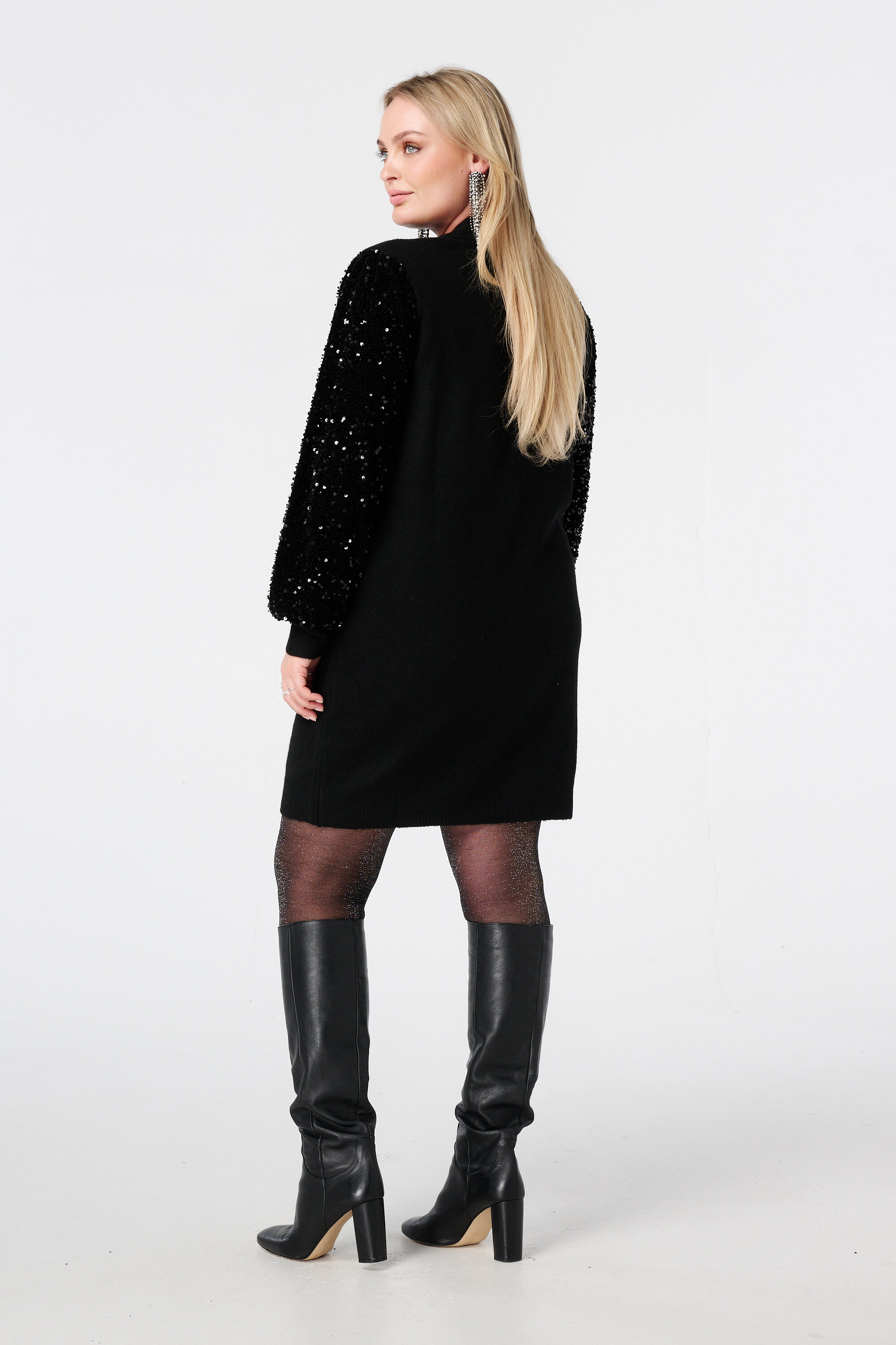 Tunique en maille avec manches &agrave; sequins image number 3