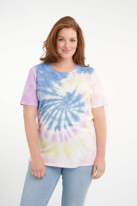 T-shirt avec imprimé à effet tie-dye