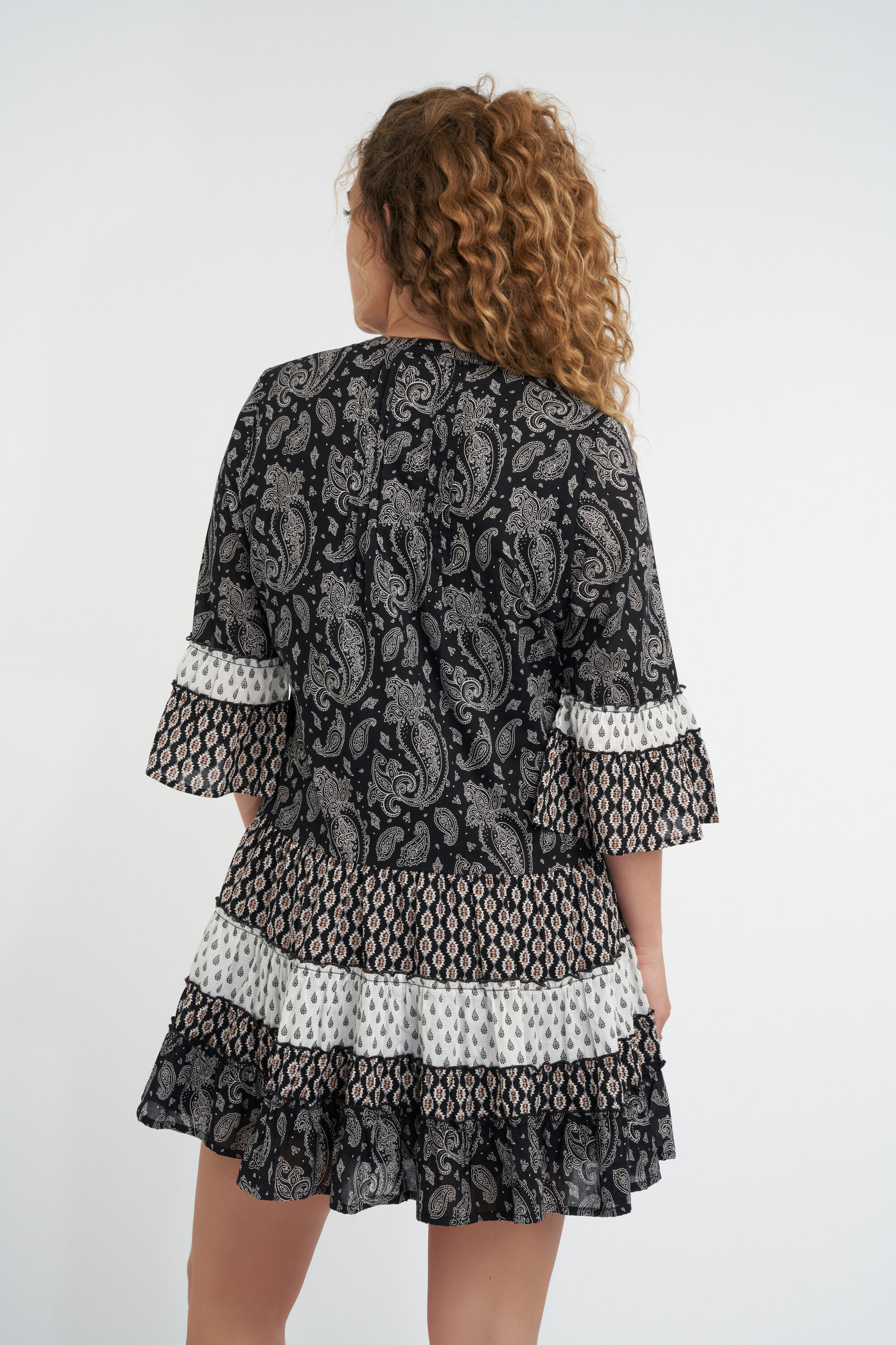 Robe coupe trap&egrave;ze &agrave; imprim&eacute;  image number 3