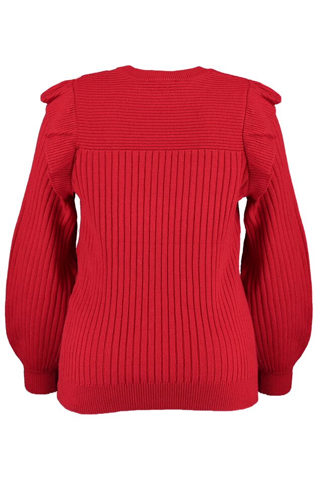 Pull côtelé avec volants image number 3