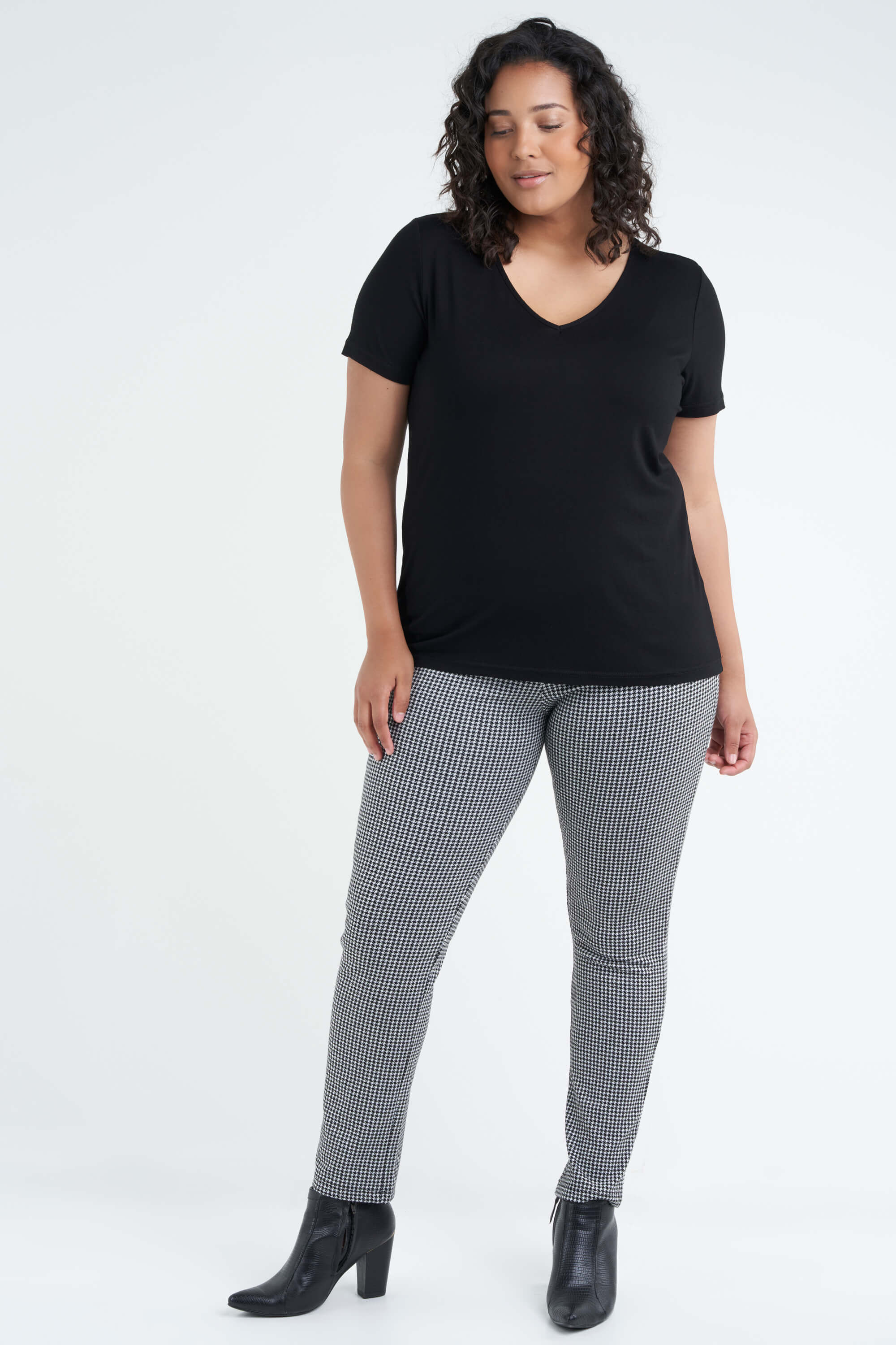 Legging pied clearance de poule femme