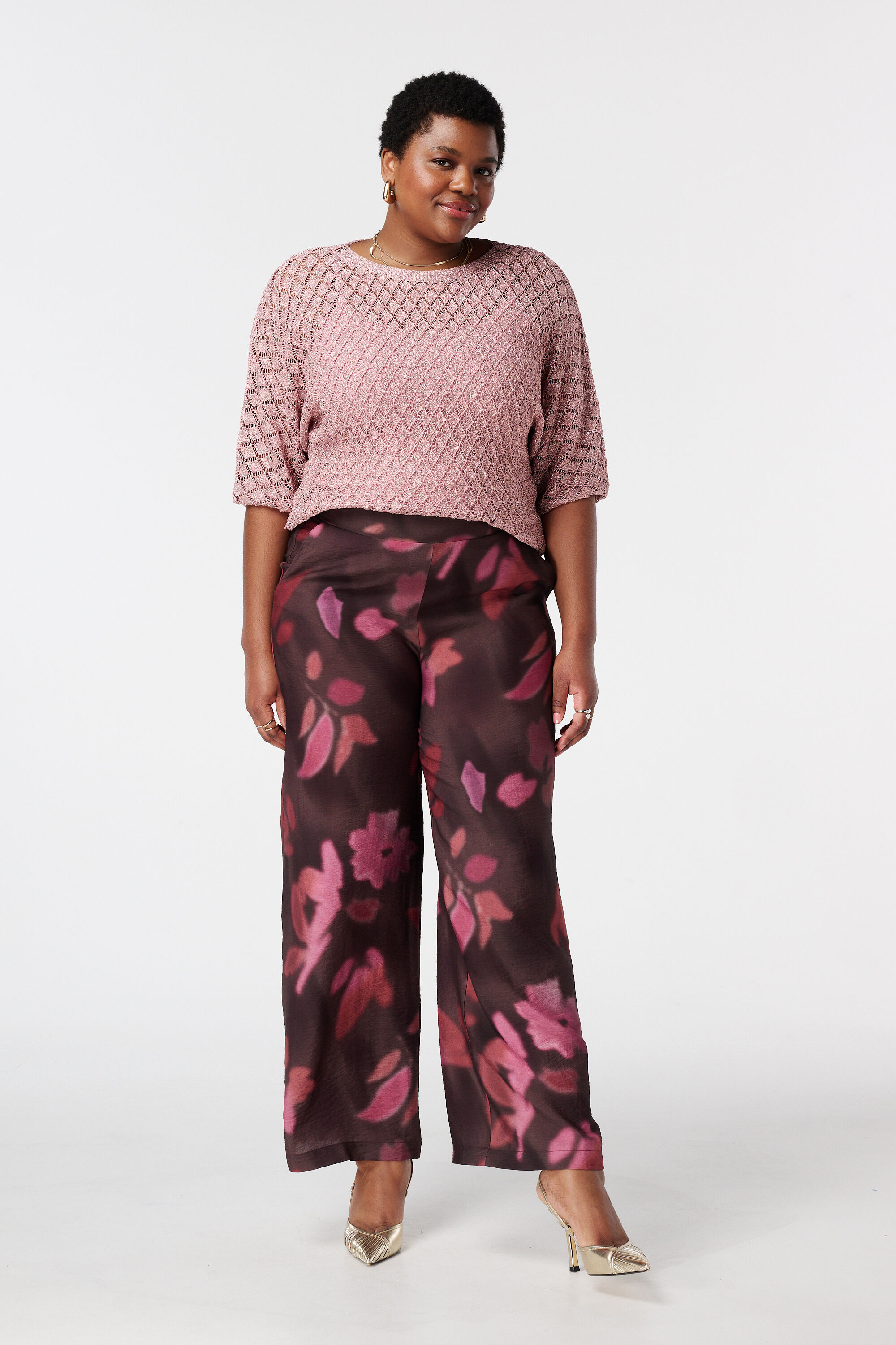 Pantalon wide leg imprim&eacute;
