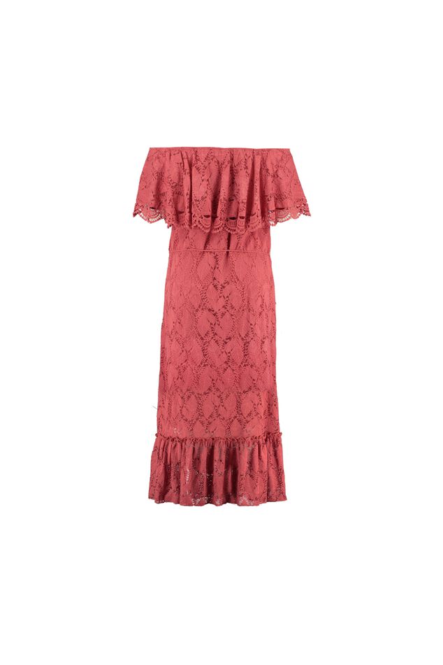 Robe en dentelle à épaules dénudées image number 3