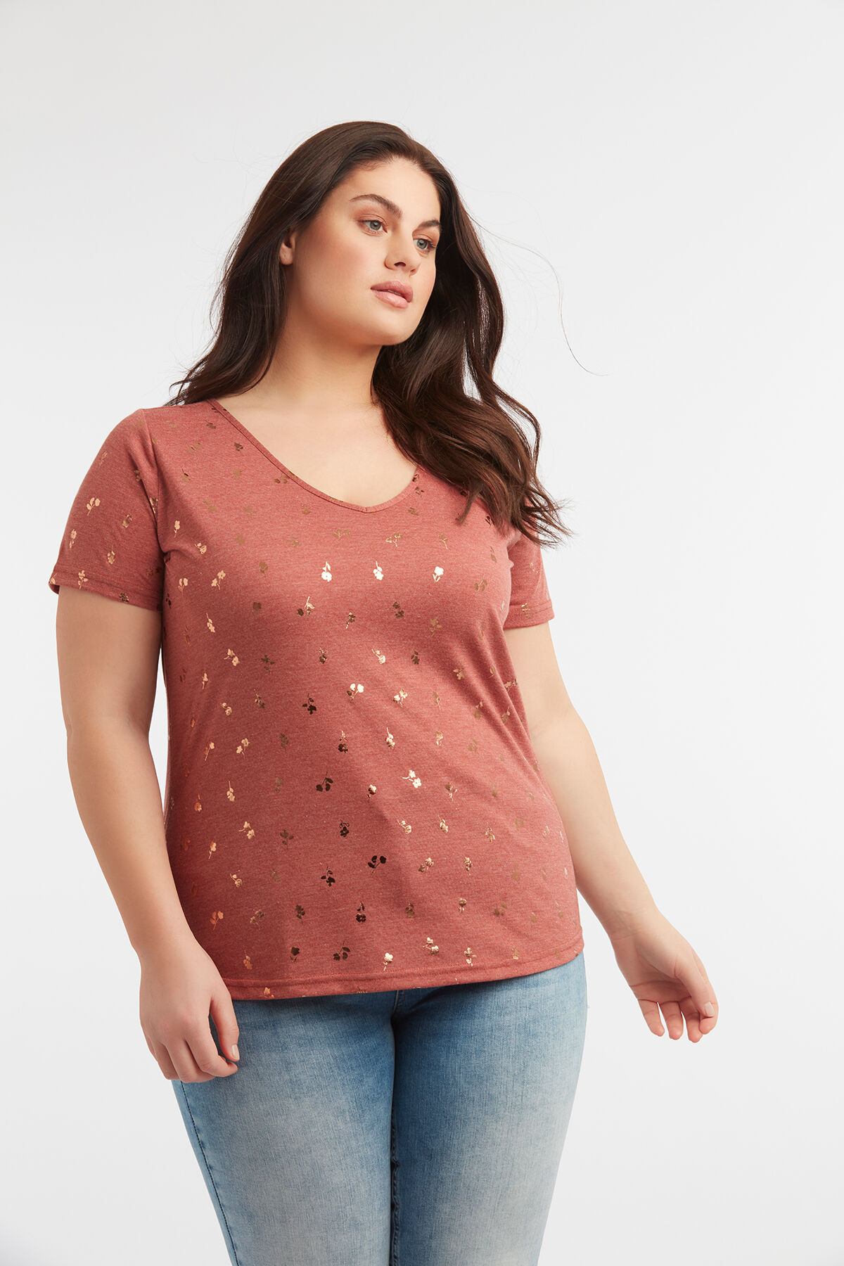 T-shirt &agrave; imprim&eacute; m&eacute;tallis&eacute; image number 4