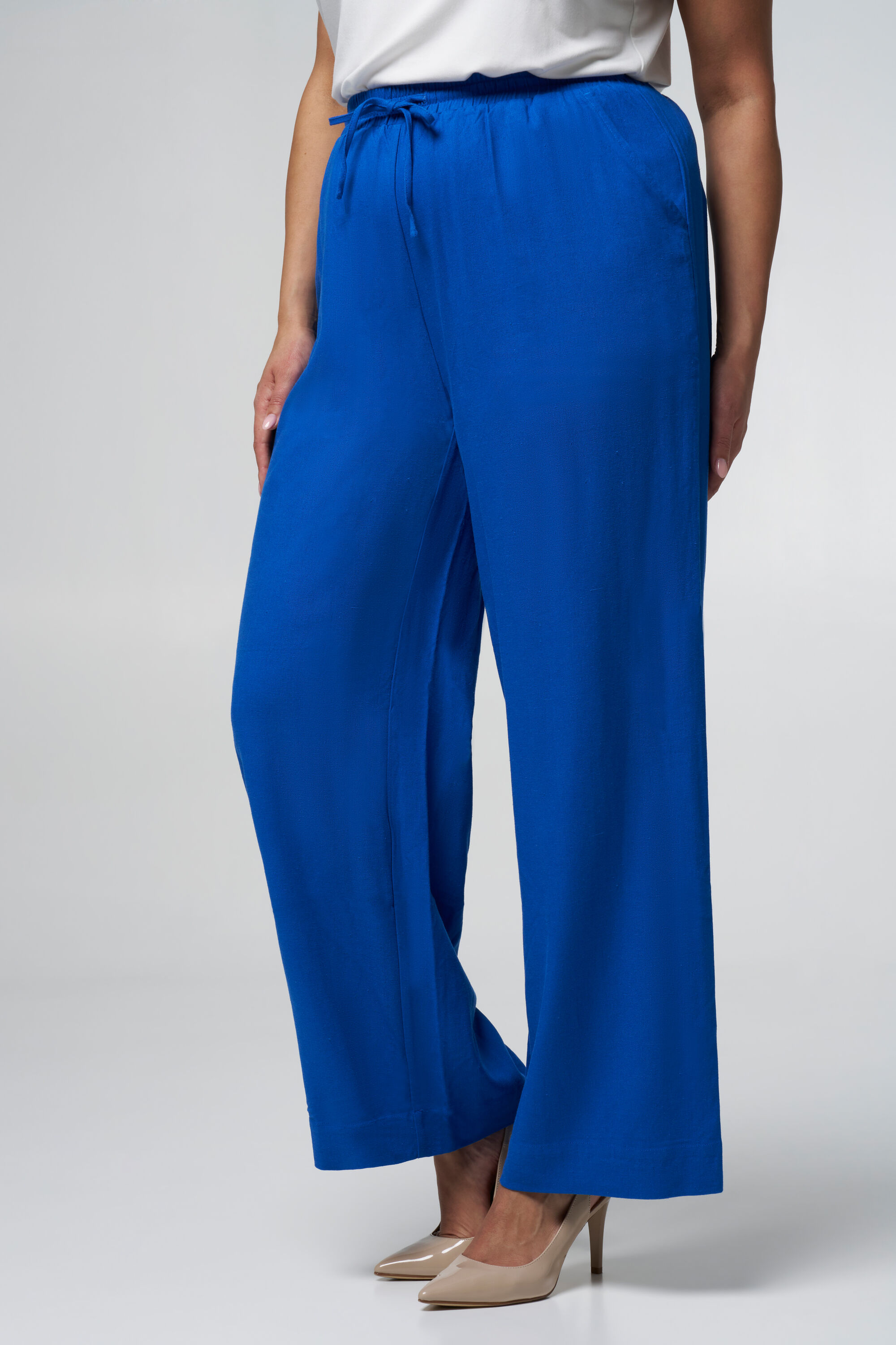 Pantalon en lin, avec taille extensible image number 5