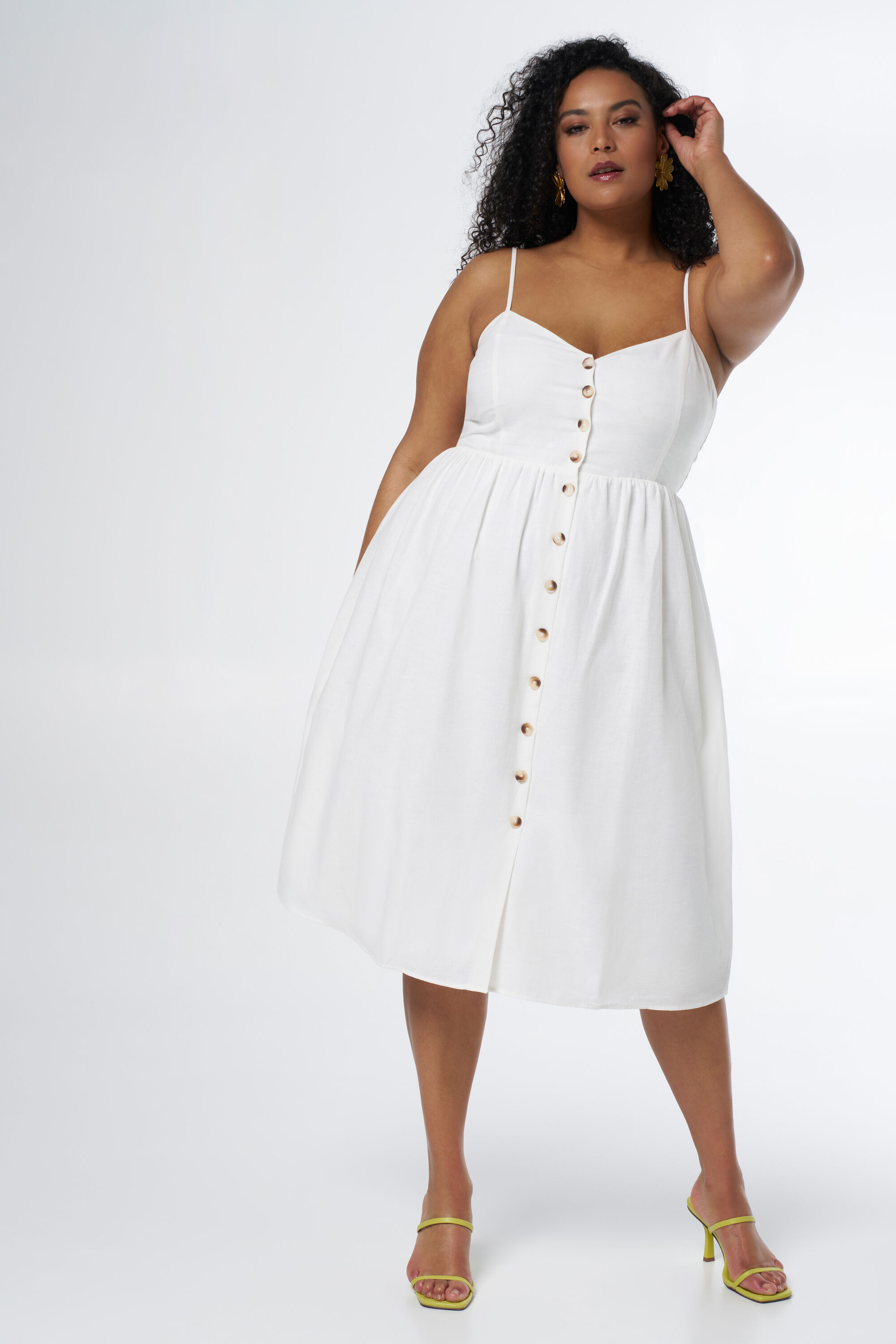 Femmes Robe midi boutonnee et a imprime MS Mode