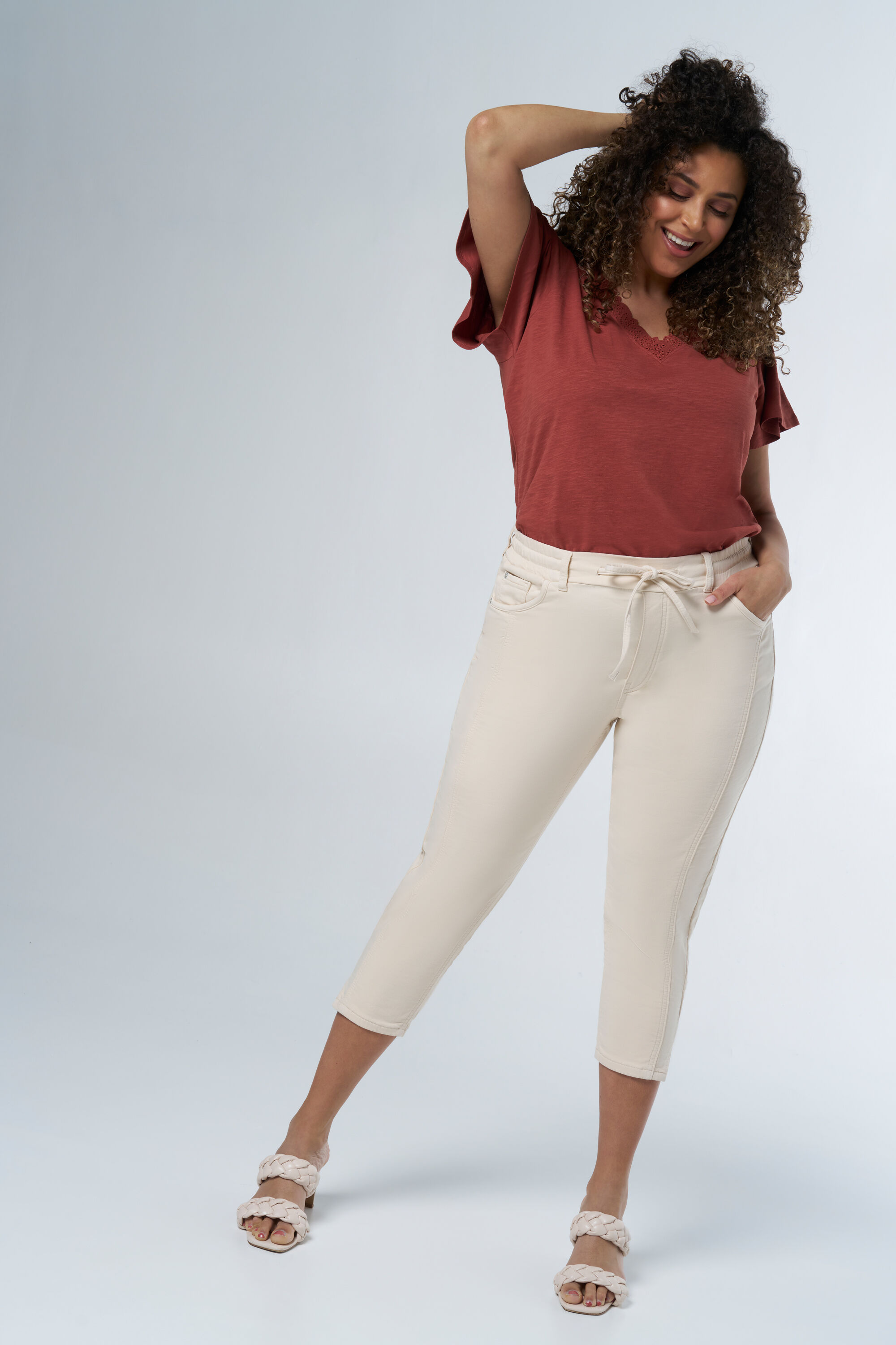 Pantalon avec ceinture elastique femme best sale