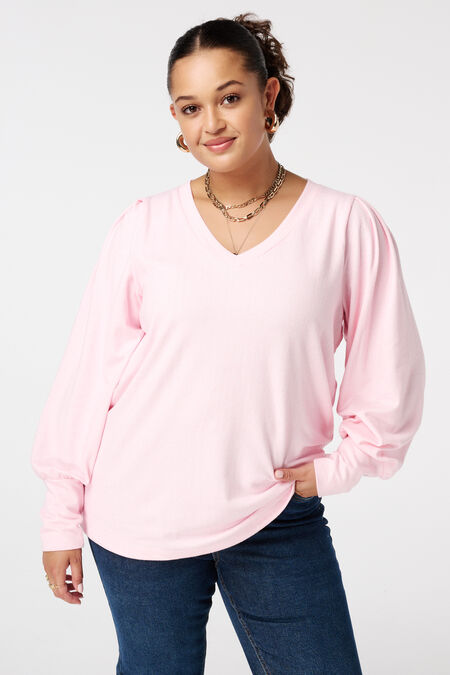 Pull finement tricoté à manches bouffantes Pull finement tricoté à manches bouffantes