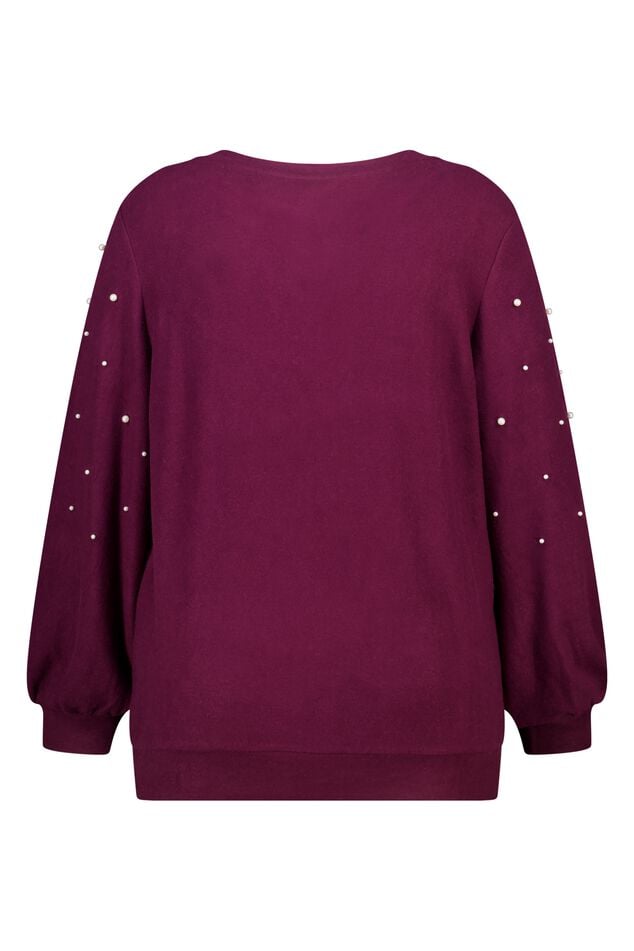 Pull brossé avec imprimé perle image number 2