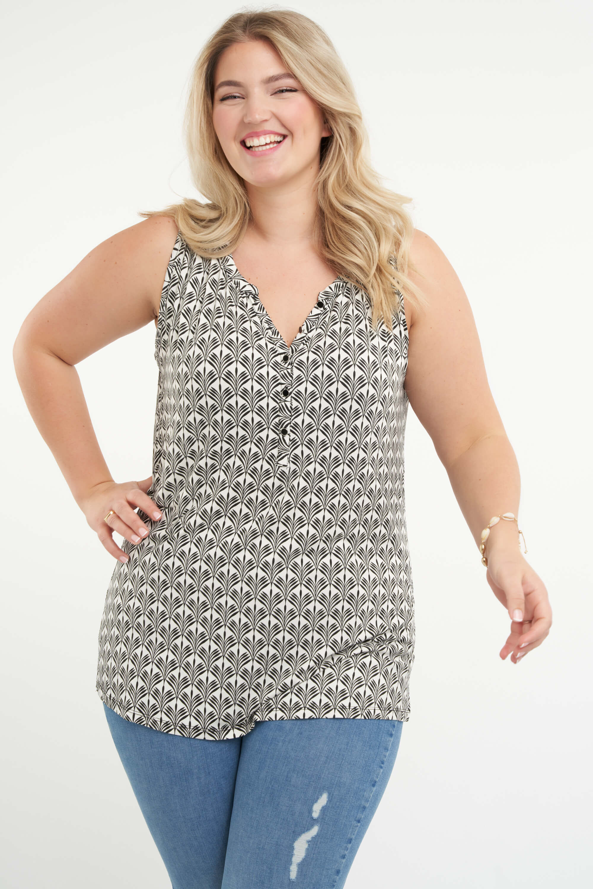 Haut sans manches et &agrave; imprim&eacute; image number 0