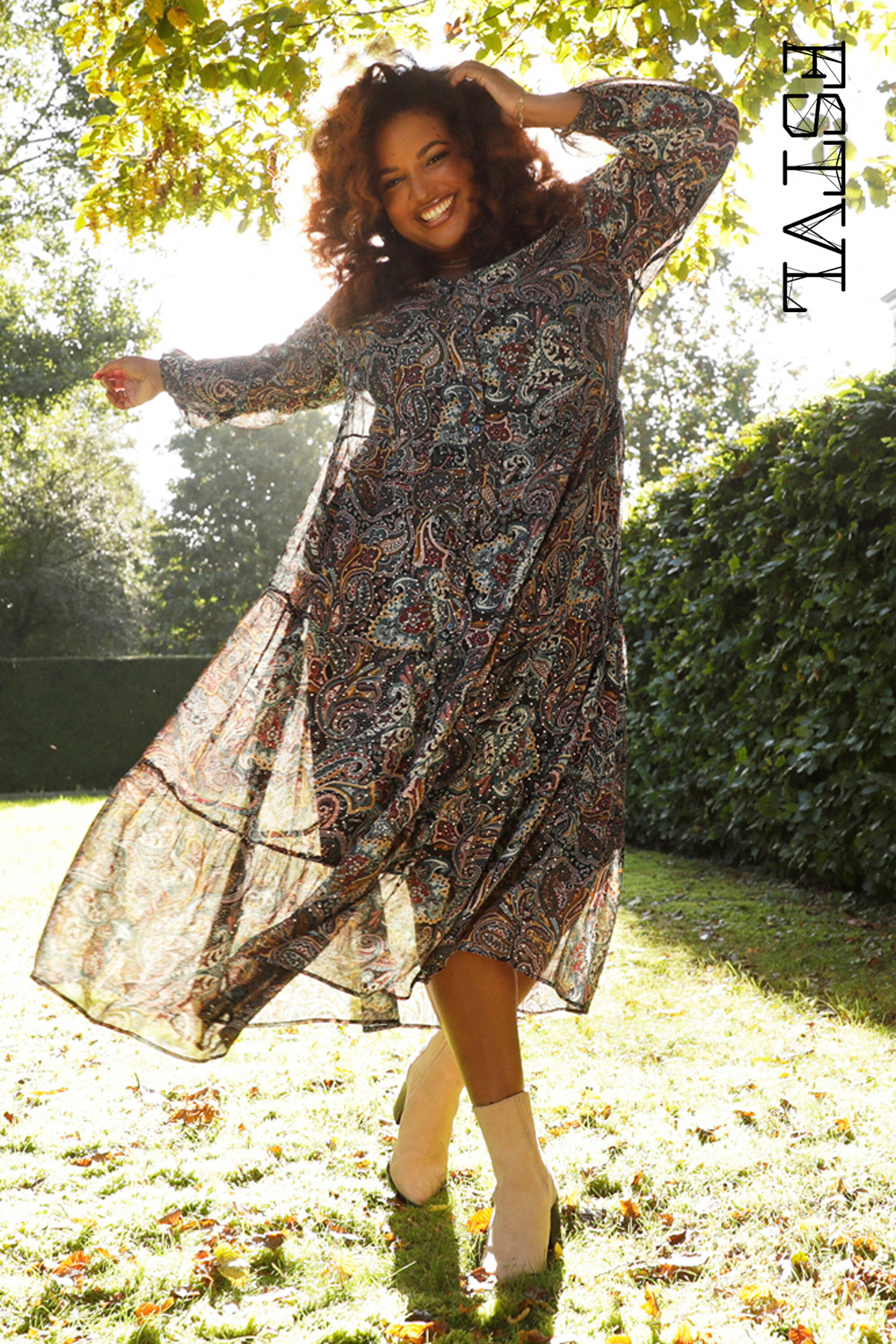 Robe longue imprimé cachemire clearance