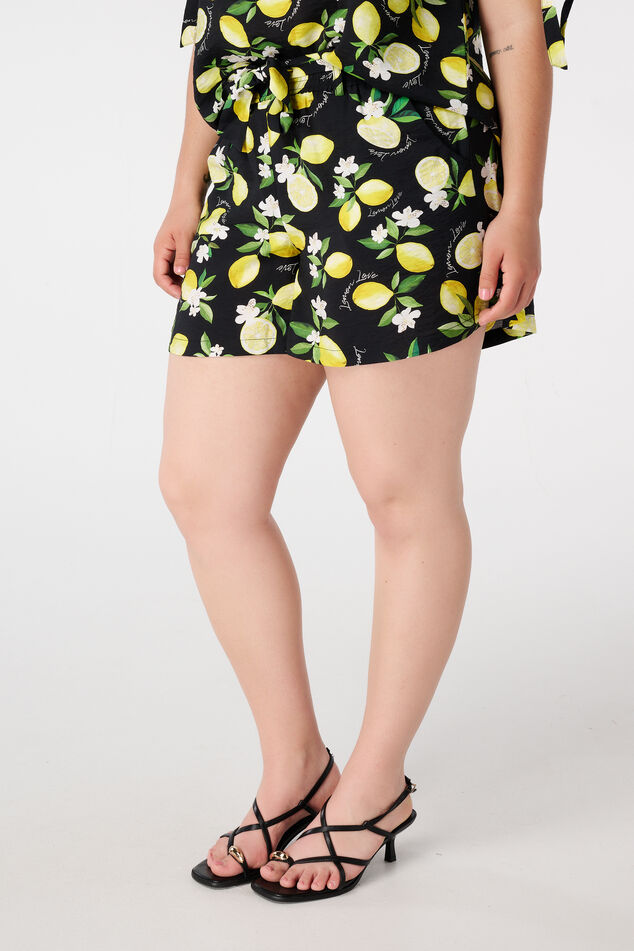 Short à imprimé citron et ceinture image number 5