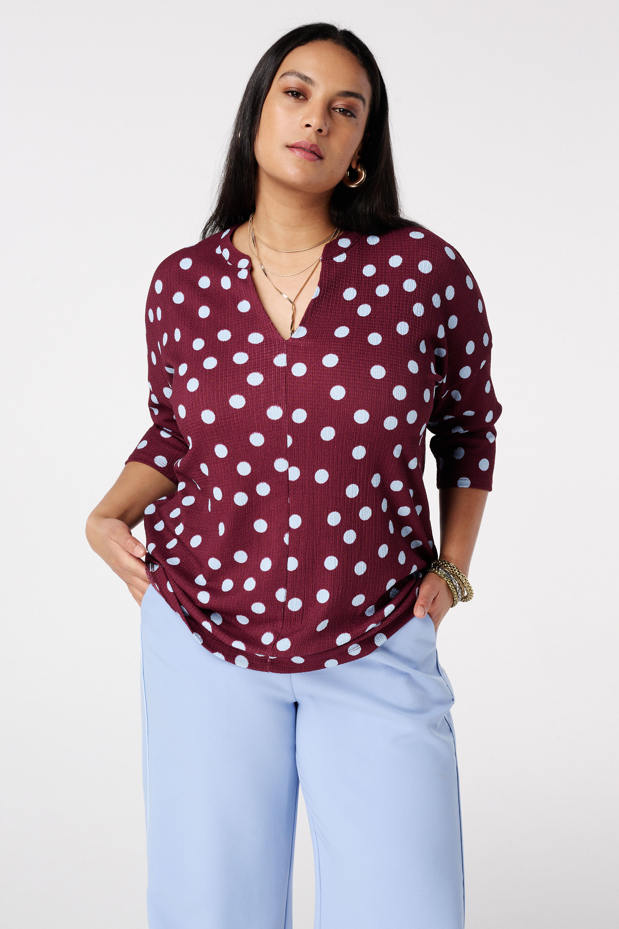 Top &agrave; manches trois-quarts