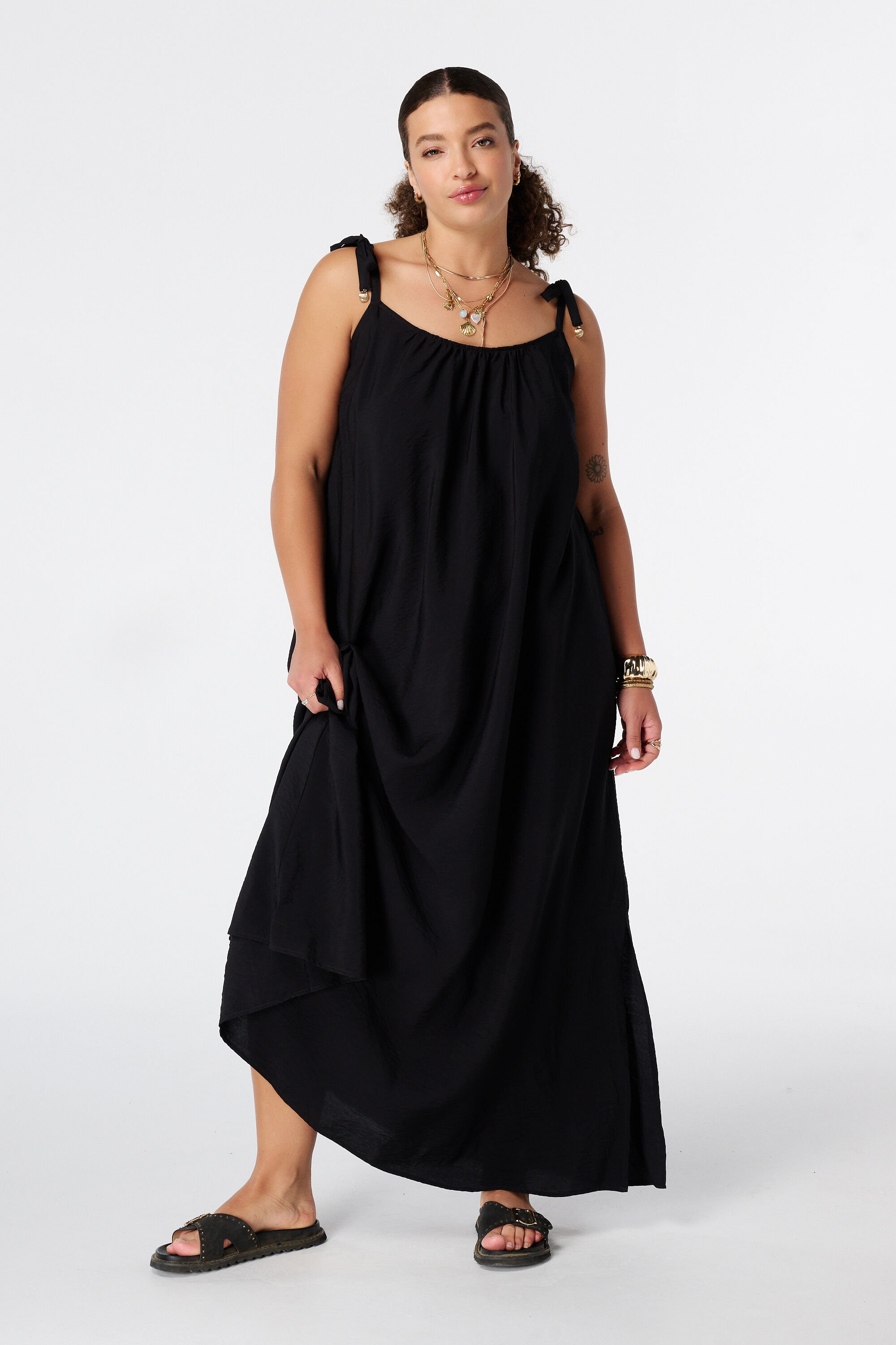 Robe maxi &agrave; fines bretelles