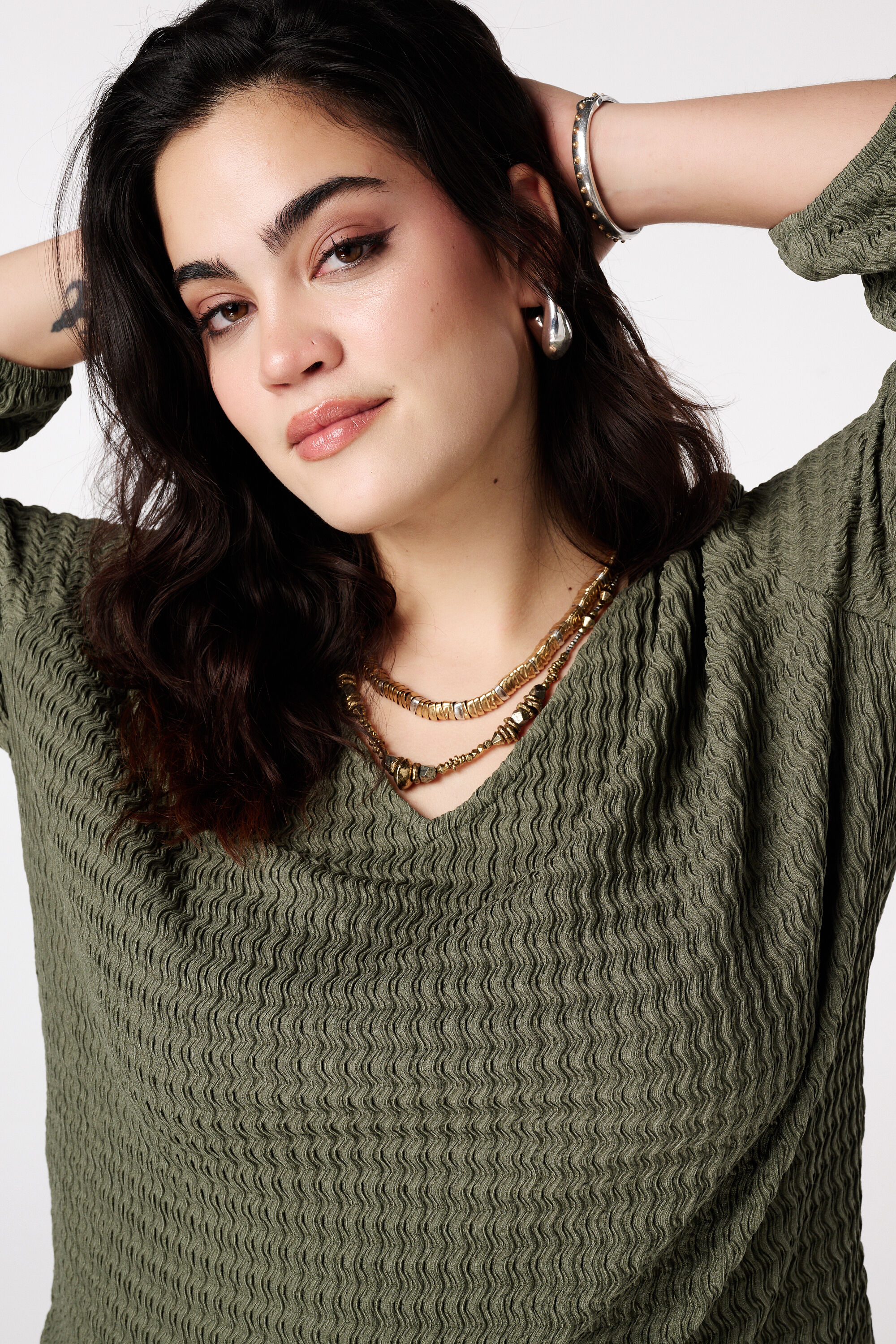 Haut en jersey &agrave; structure image number 4