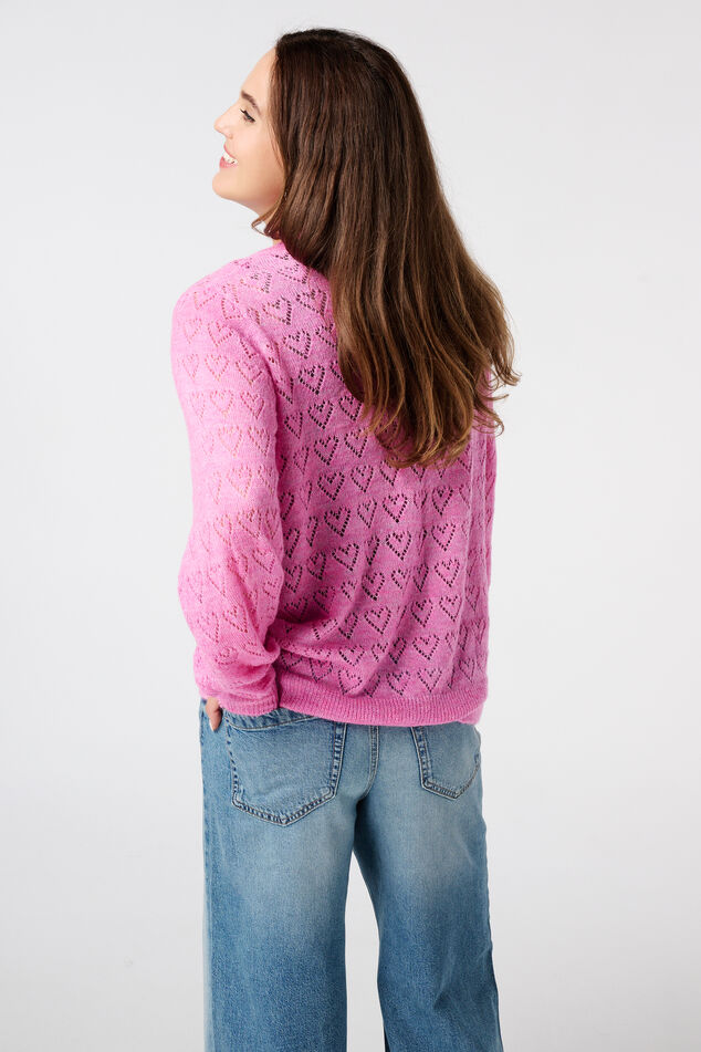 Pull ajouré avec motif cœurs image number 3