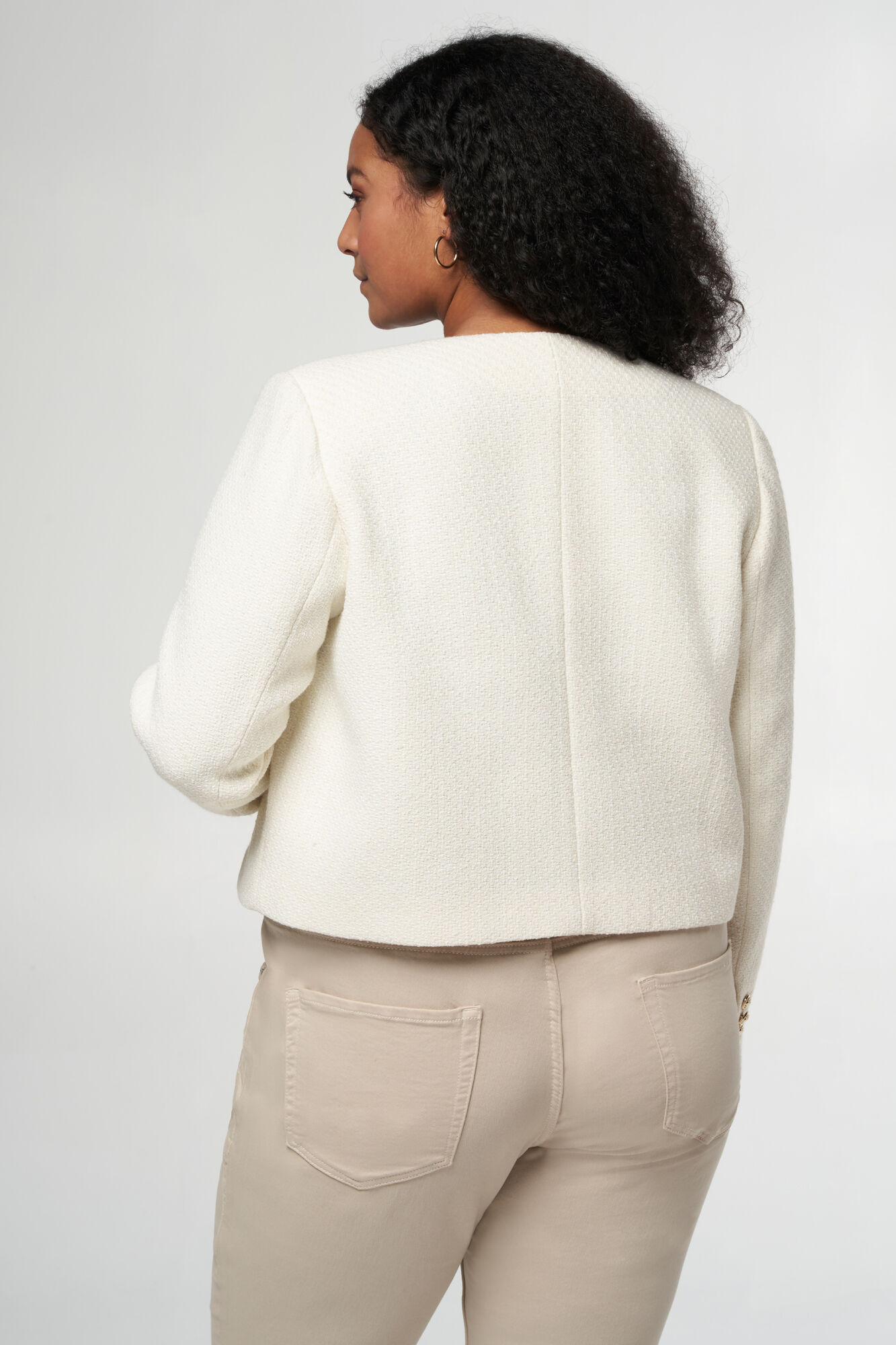 Veste courte en tweed avec boutons m&eacute;tal image number 3