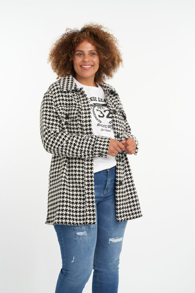 Veste chemise avec imprimé pied-de-poule image number 0