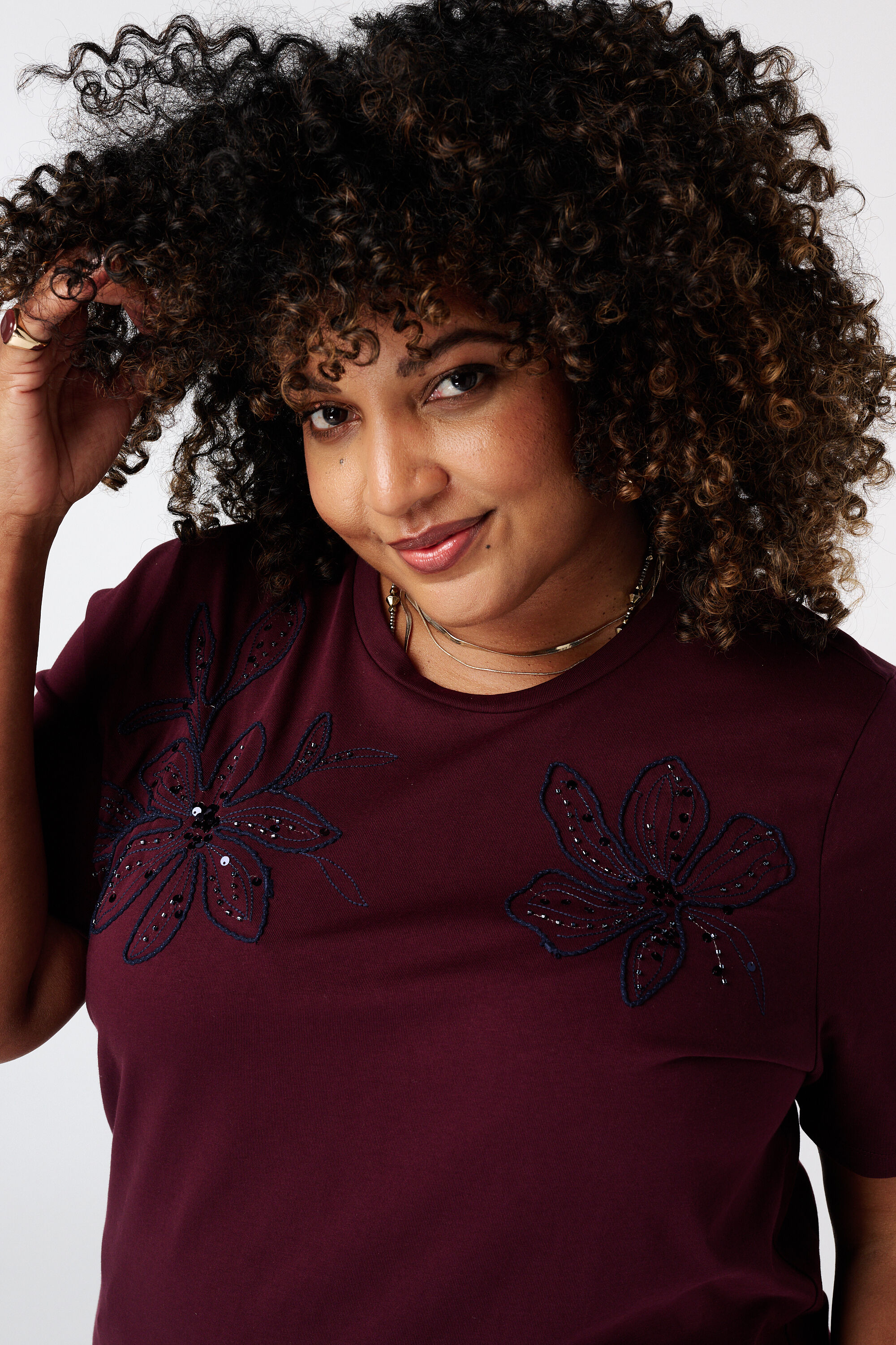 T shirt avec perles image number 4