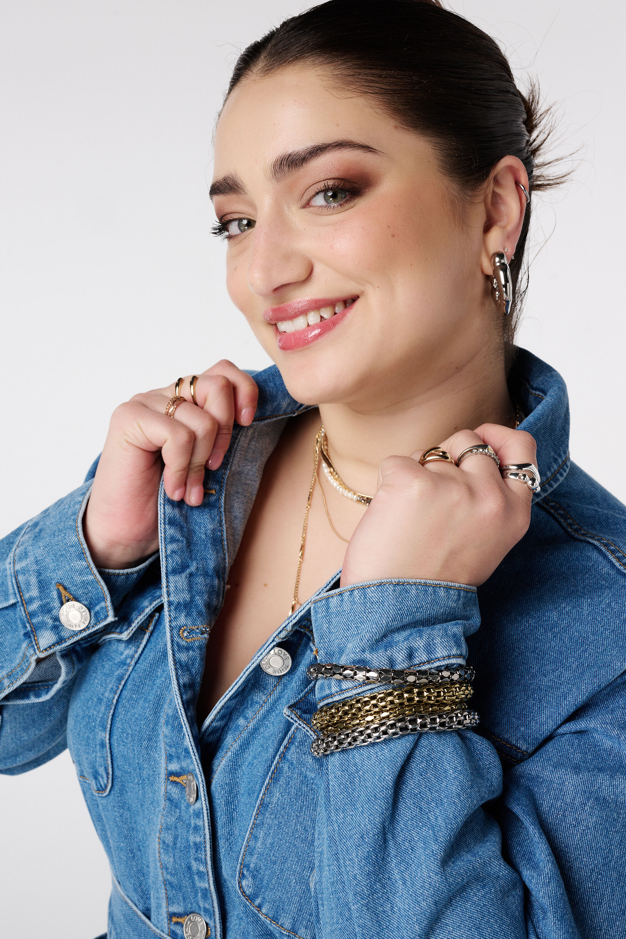 Veste en jean avec ceinture image number 4