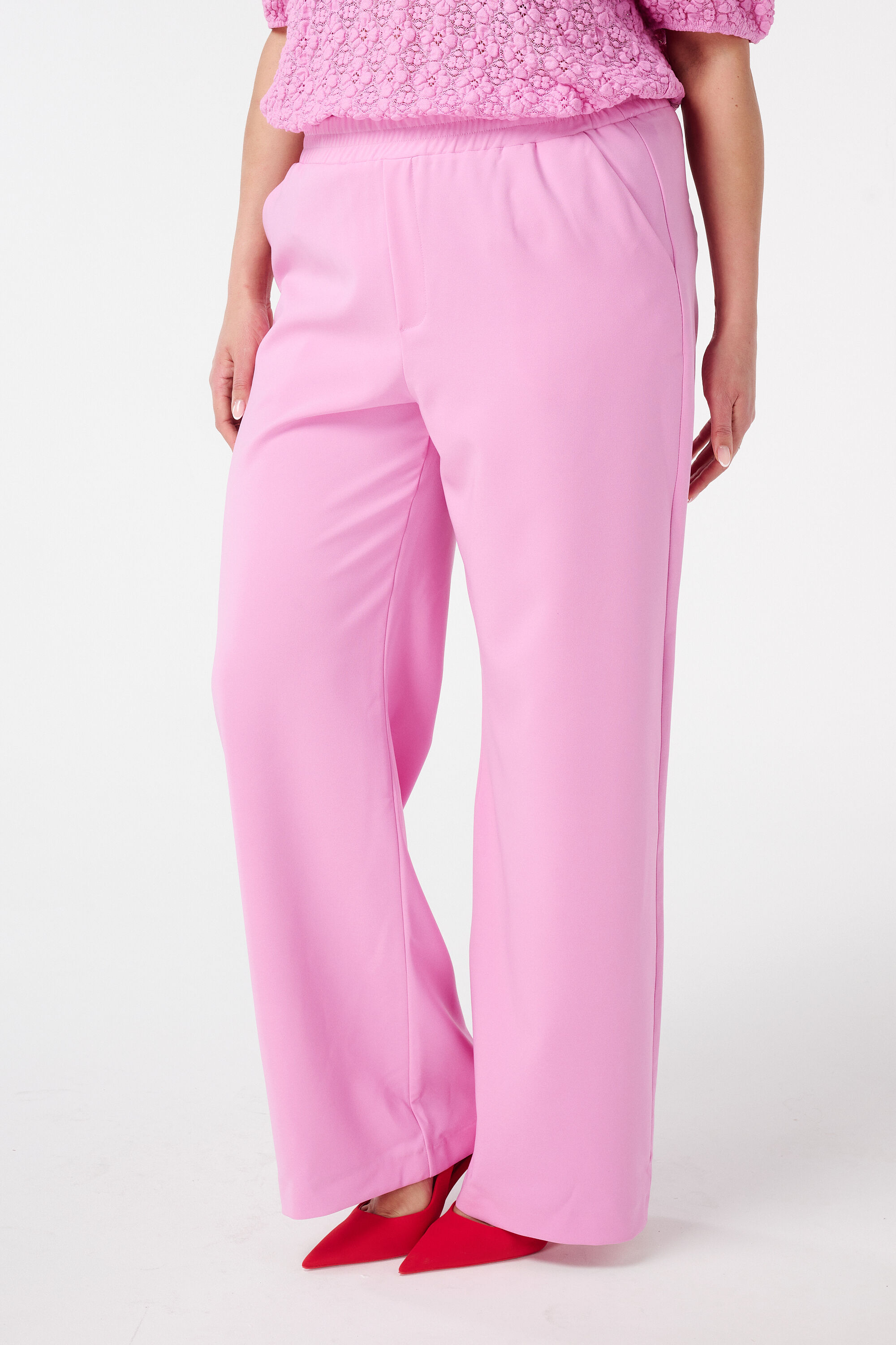 Pantalon avec taille &eacute;lastique et jambes larges  image number 5