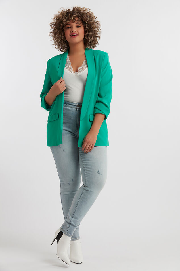 Crêpe blazer with crinkle effect image number 4