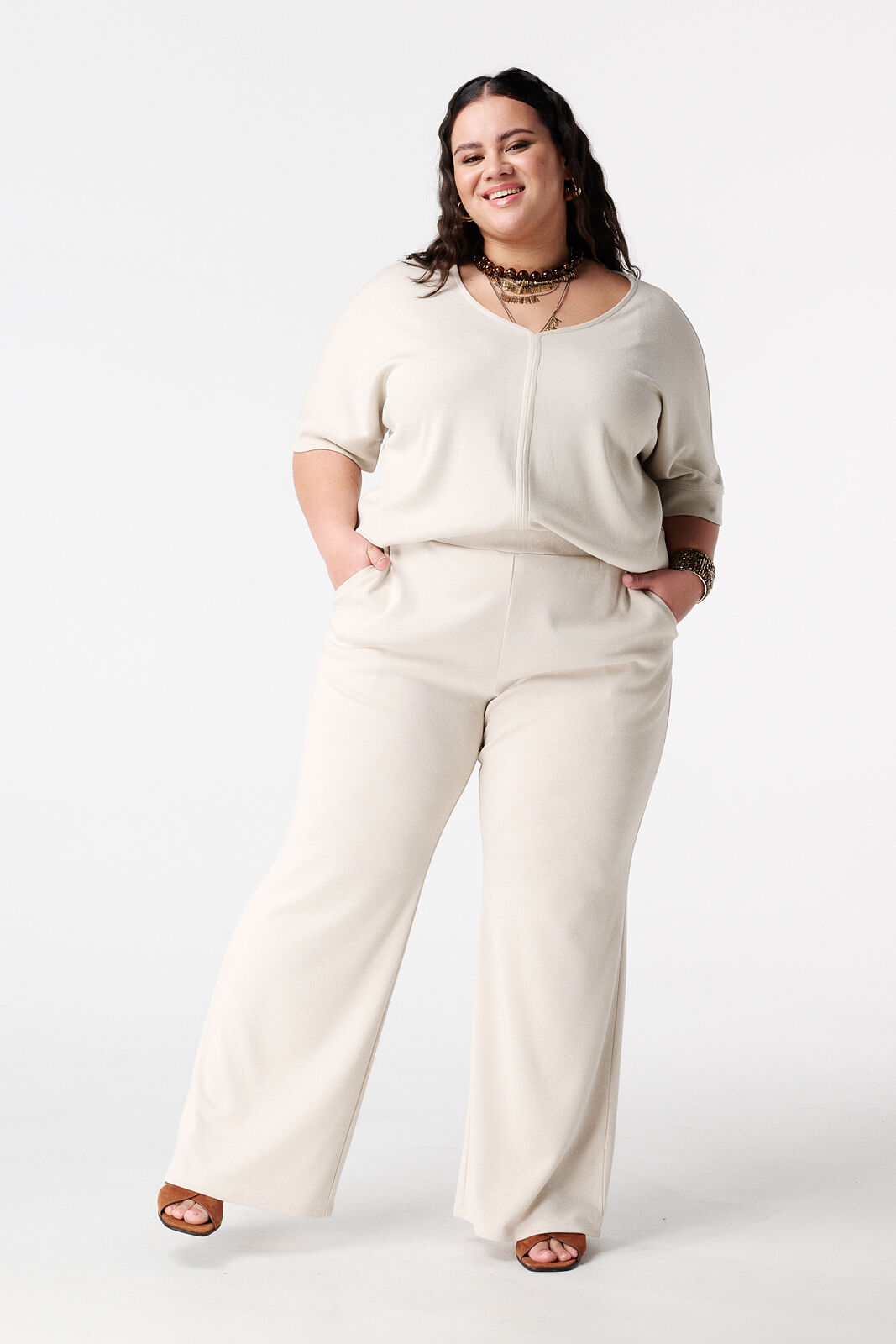 Pantalon wide leg avec lurex