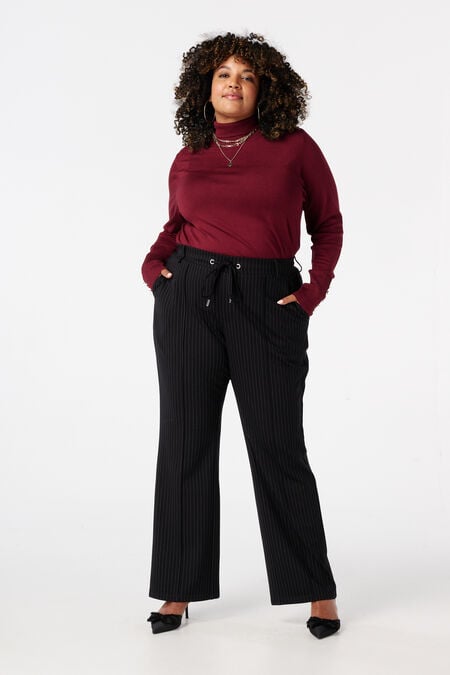 Pantalon à taille élastique et rayures crayon Pantalon à taille élastique et rayures crayon