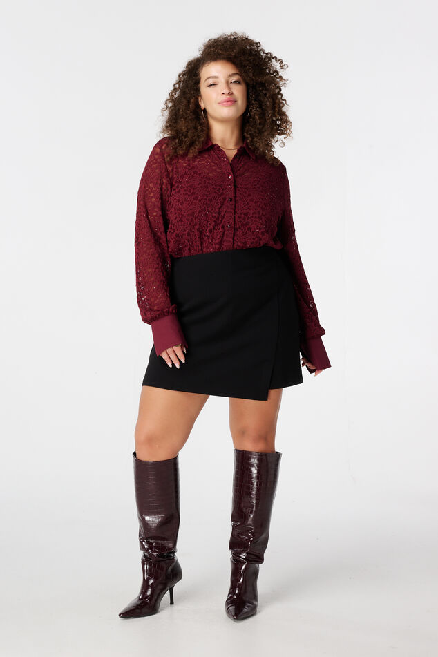 Top avec dentelle et paillettes image number 5