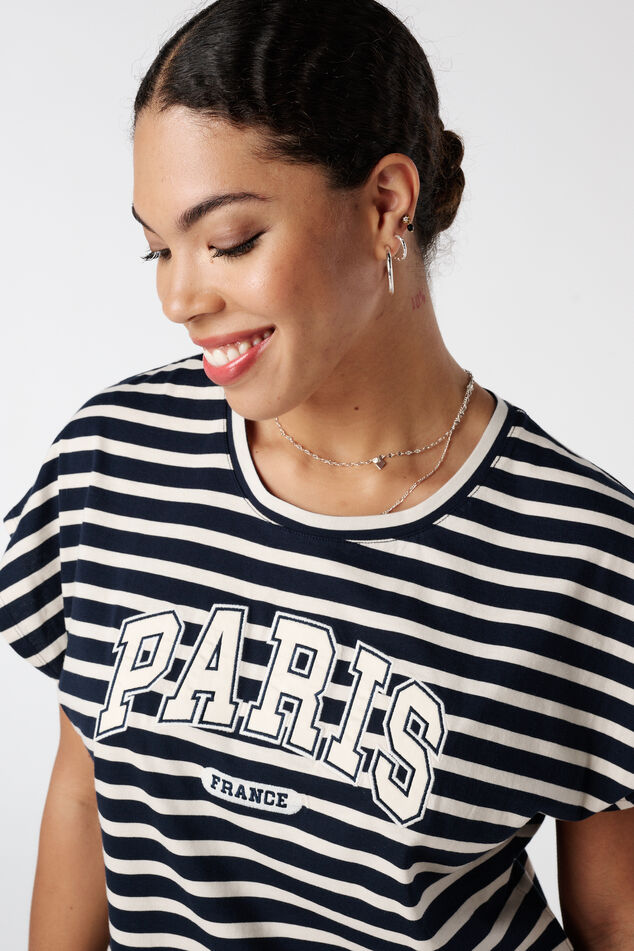 T-shirt rayé à imprimé image number 4