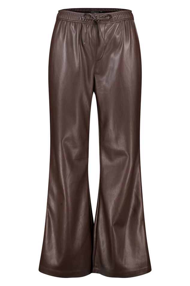 Pantalon large à rayures latérales en PU image number 1