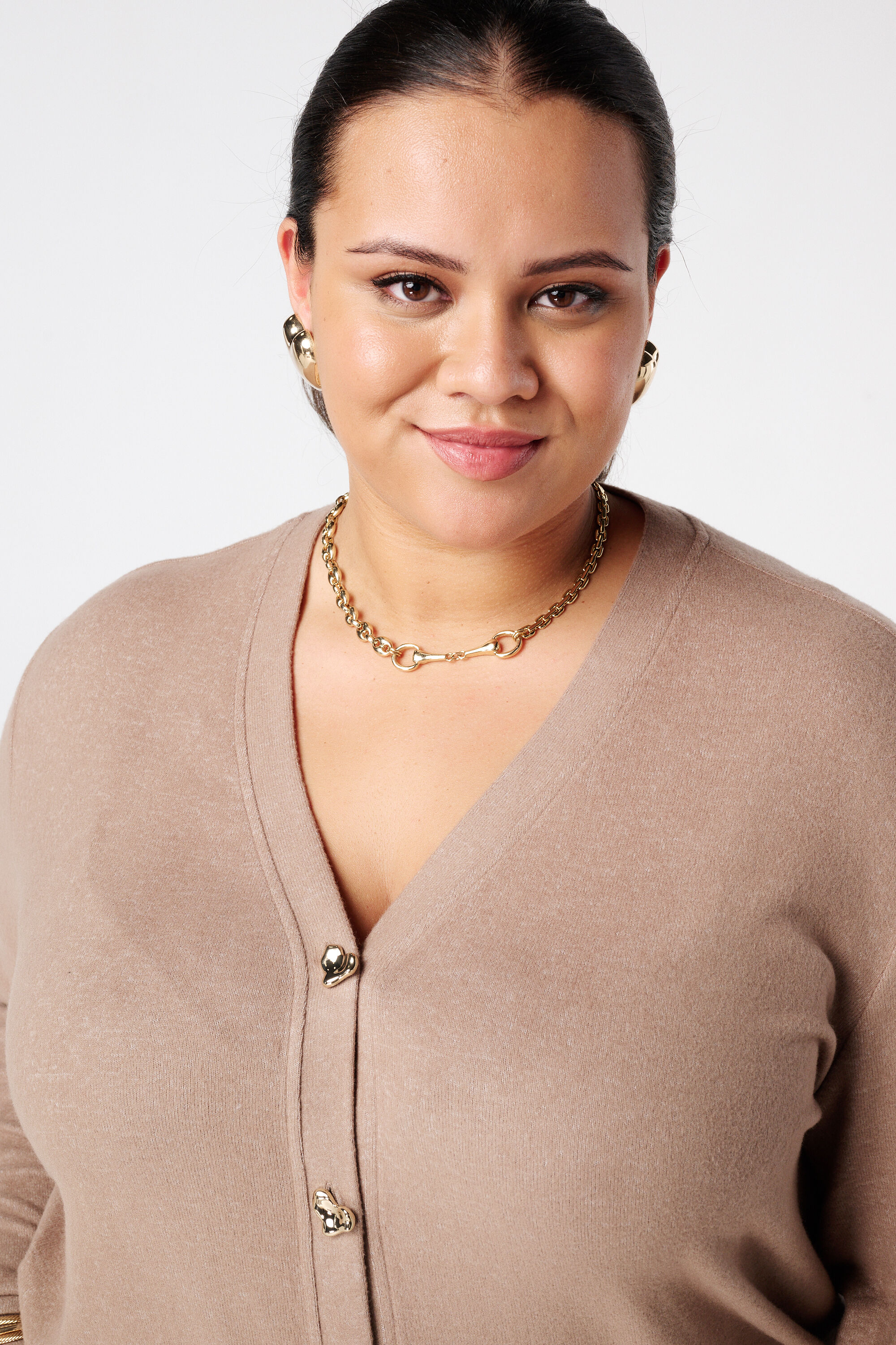 Cardigan avec boutons en forme de c&oelig;ur dor&eacute;s image number 4