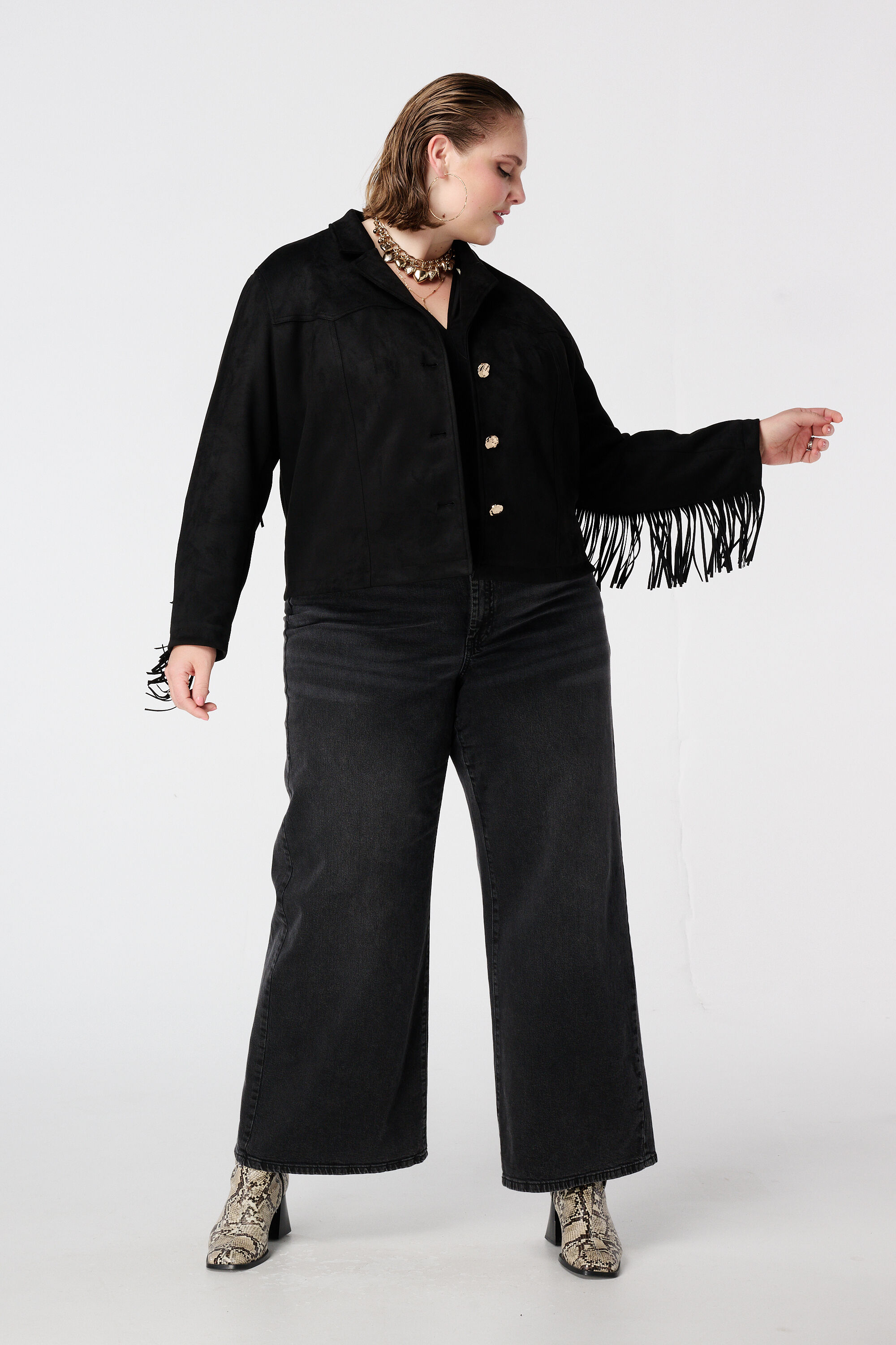 Veste en su&eacute;dine &agrave; franges image number 5