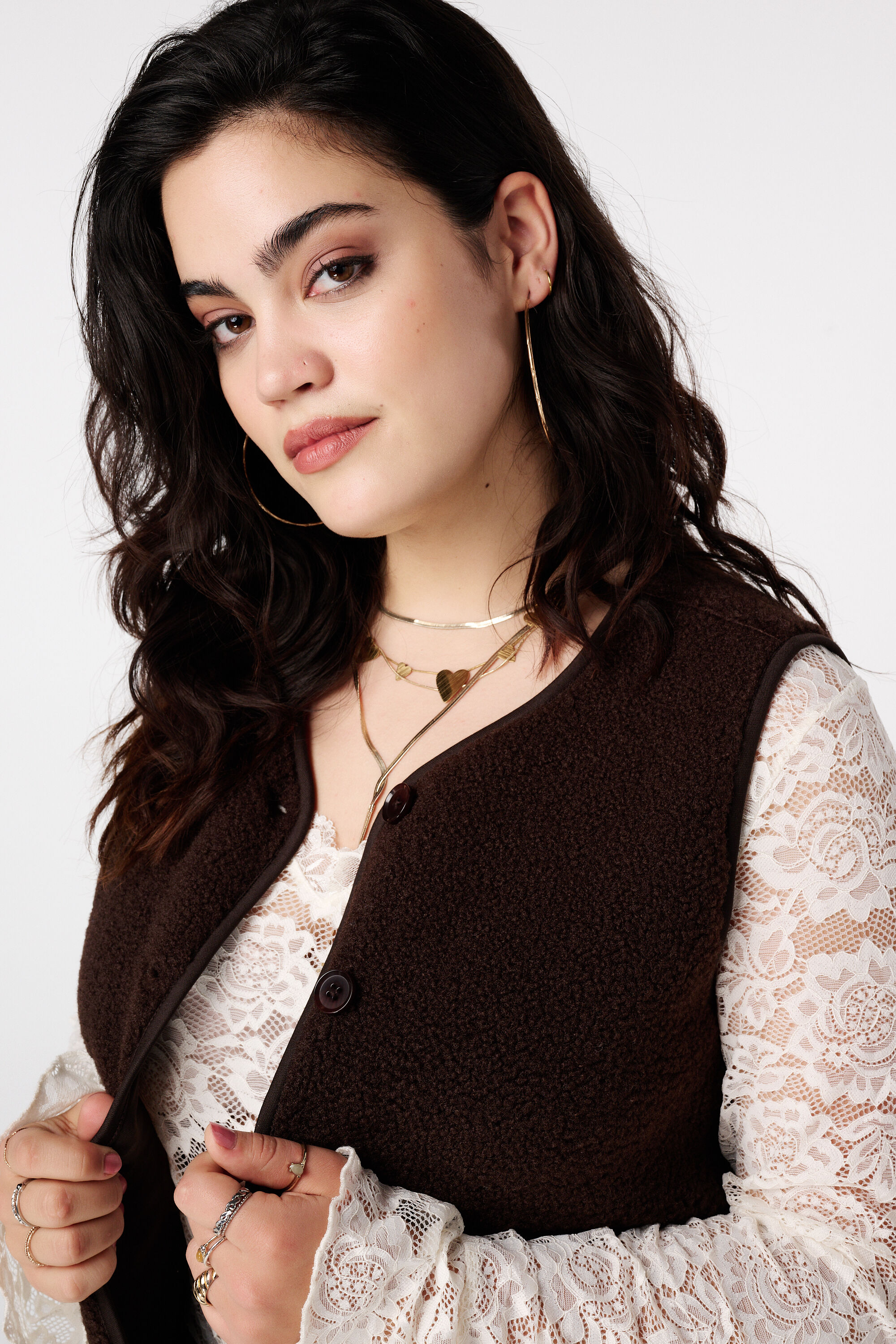 Gilet teddy avec fermeture boutonn&eacute;e image number 4