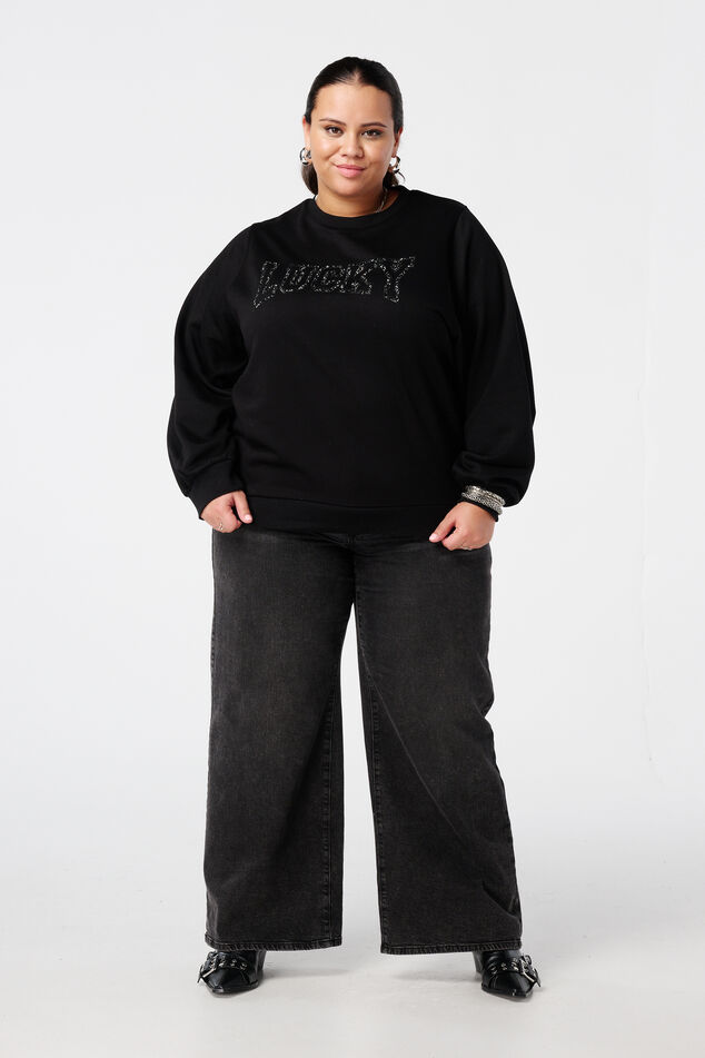 Femmes Sweat-shirt avec inscription pailletée | MS Mode Femmes Sweat-shirt avec inscription pailletée | MS Mode