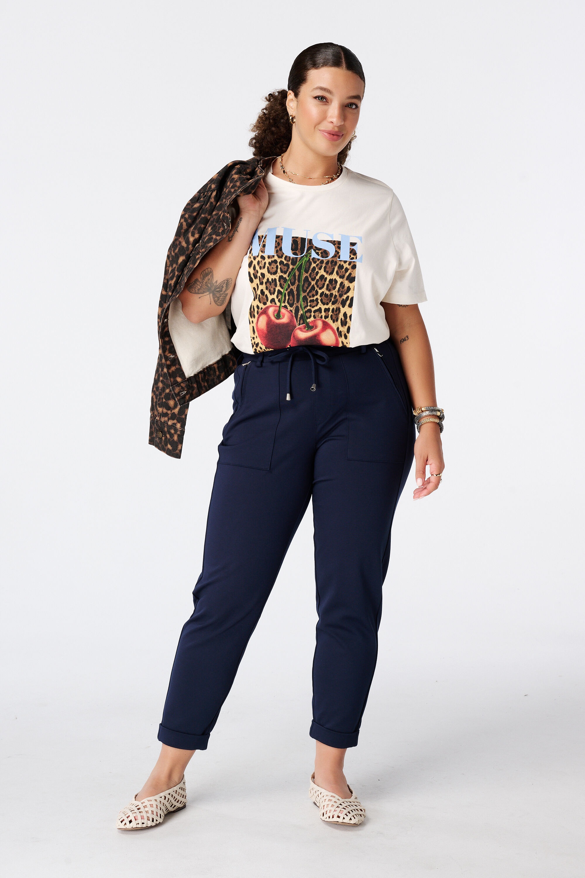 Pantalon fusel&eacute; &agrave; taille &eacute;lastique image number 0