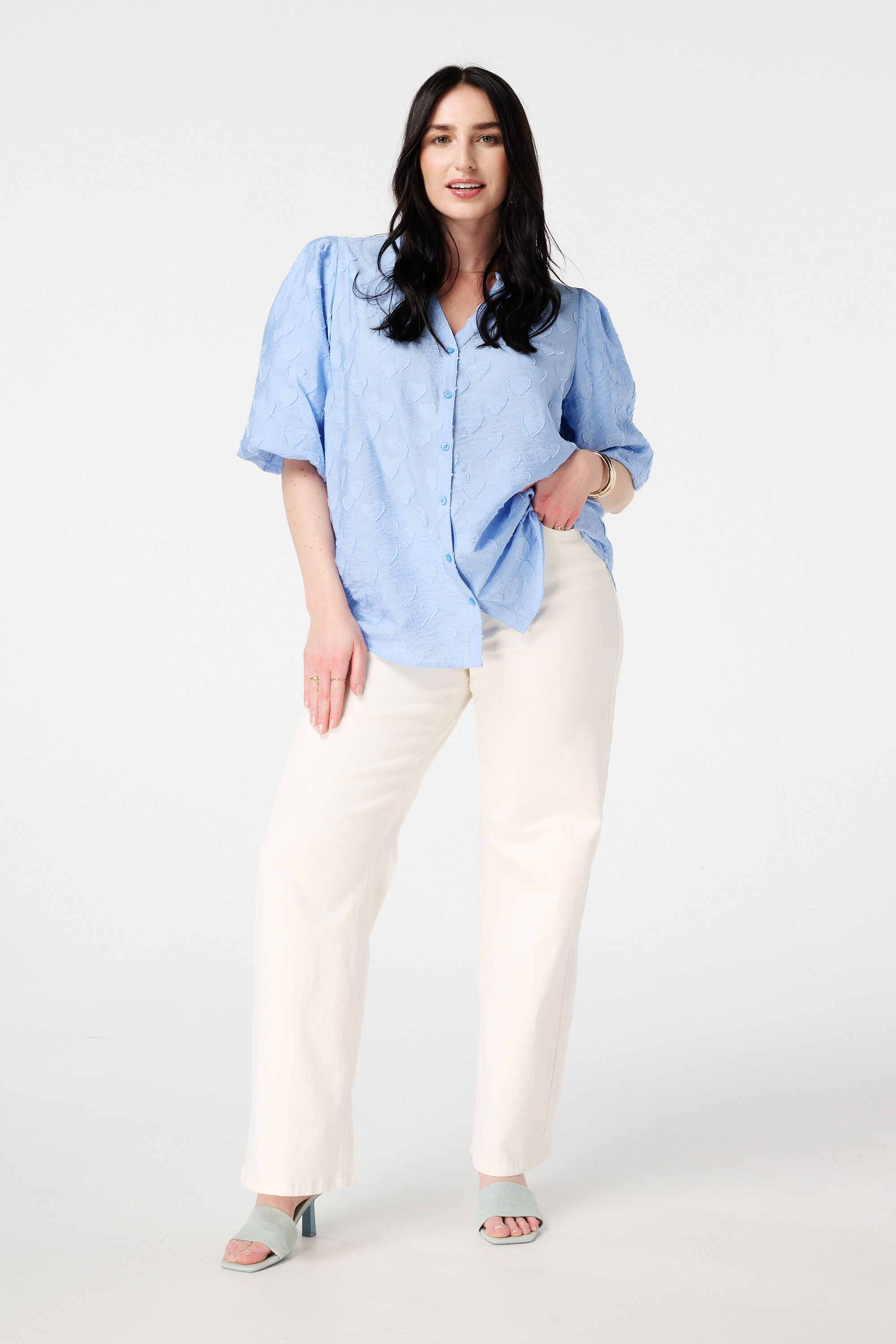  Chemisier avec imprim&eacute; c&oelig;ur  image number 5