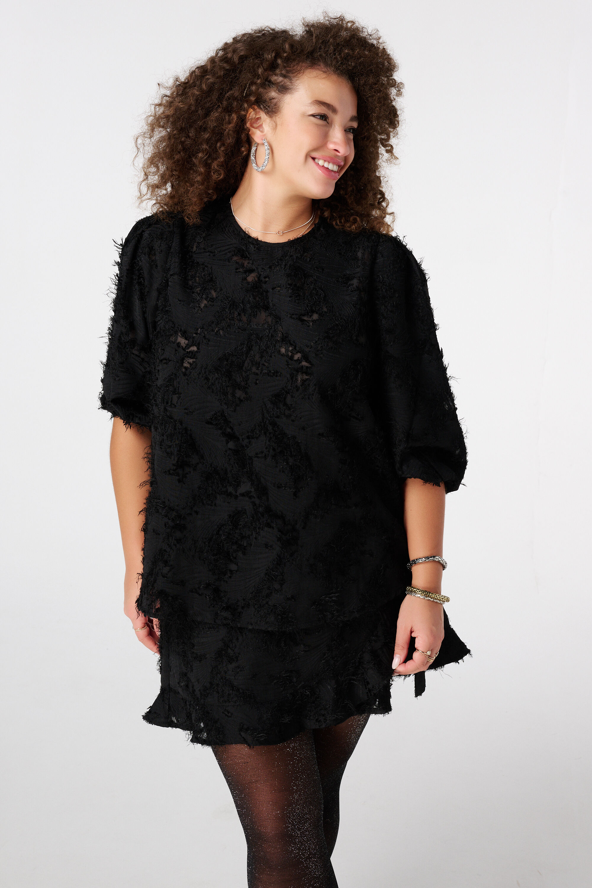 Chemisier &agrave; manches courtes bouffantes