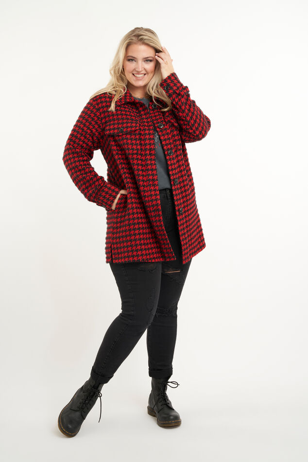 Veste chemise avec imprimé pied-de-poule image number 5