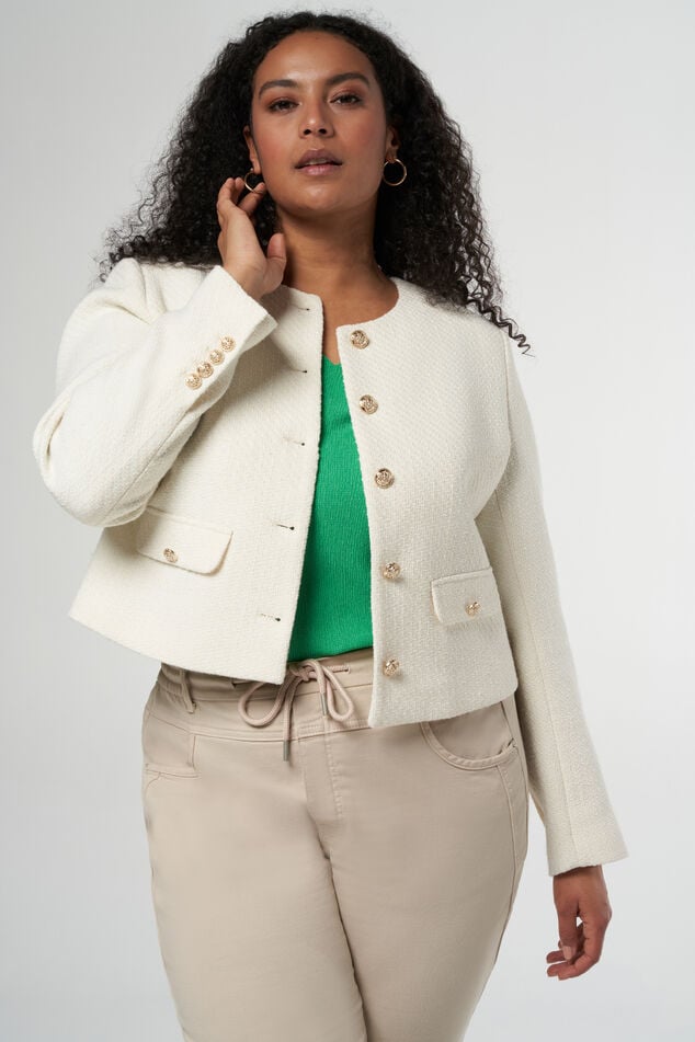 Veste courte en tweed avec boutons métal image number 5