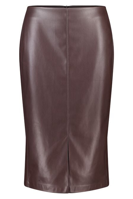 Jupe midi en simili cuir PU