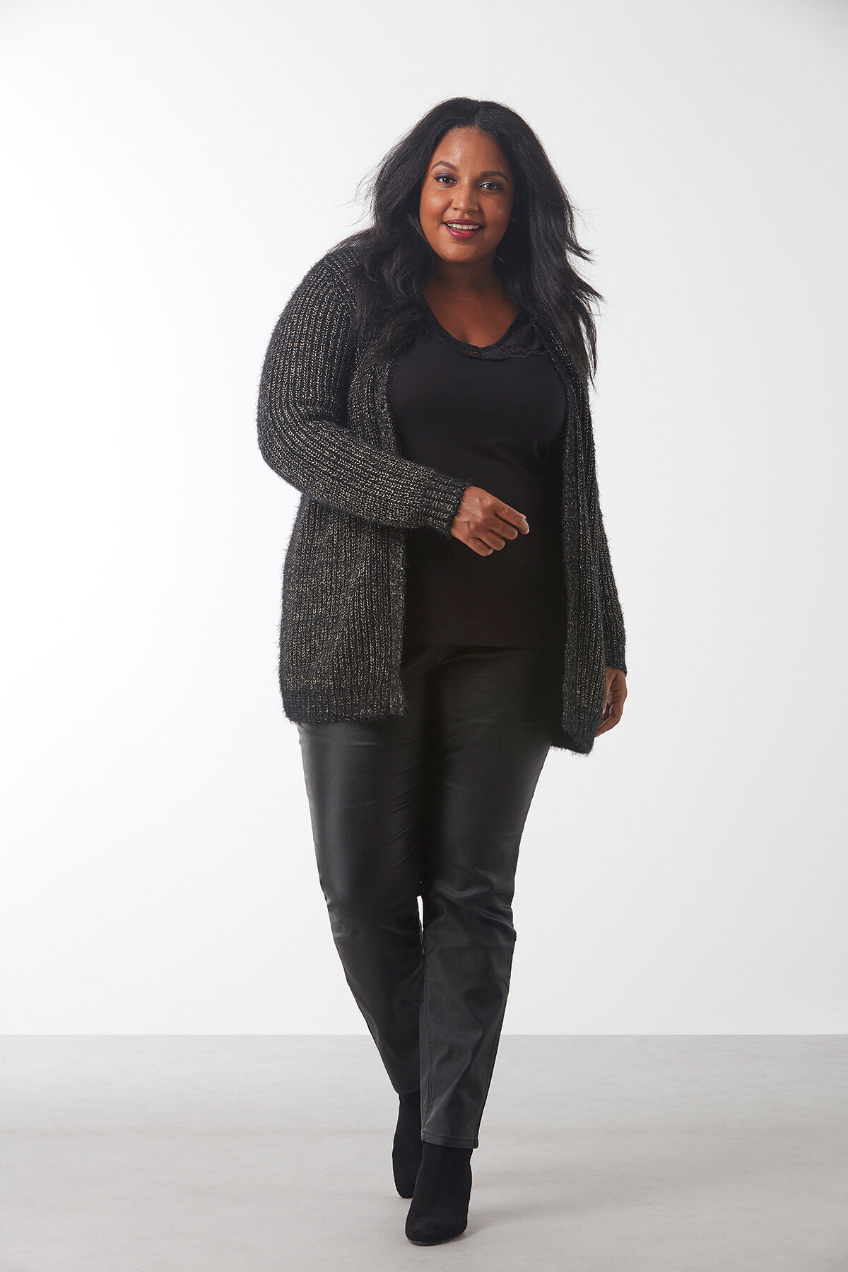 Cardigan en tricot ample avec lurex image number 3