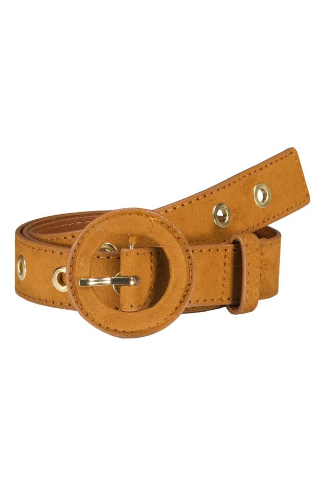 Ceinture aspect daim avec boucle ronde image number 1
