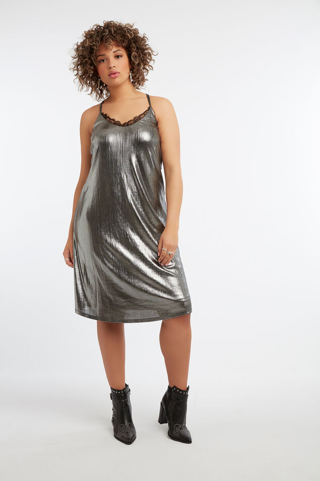 Robe sans manches métallisée image number 0