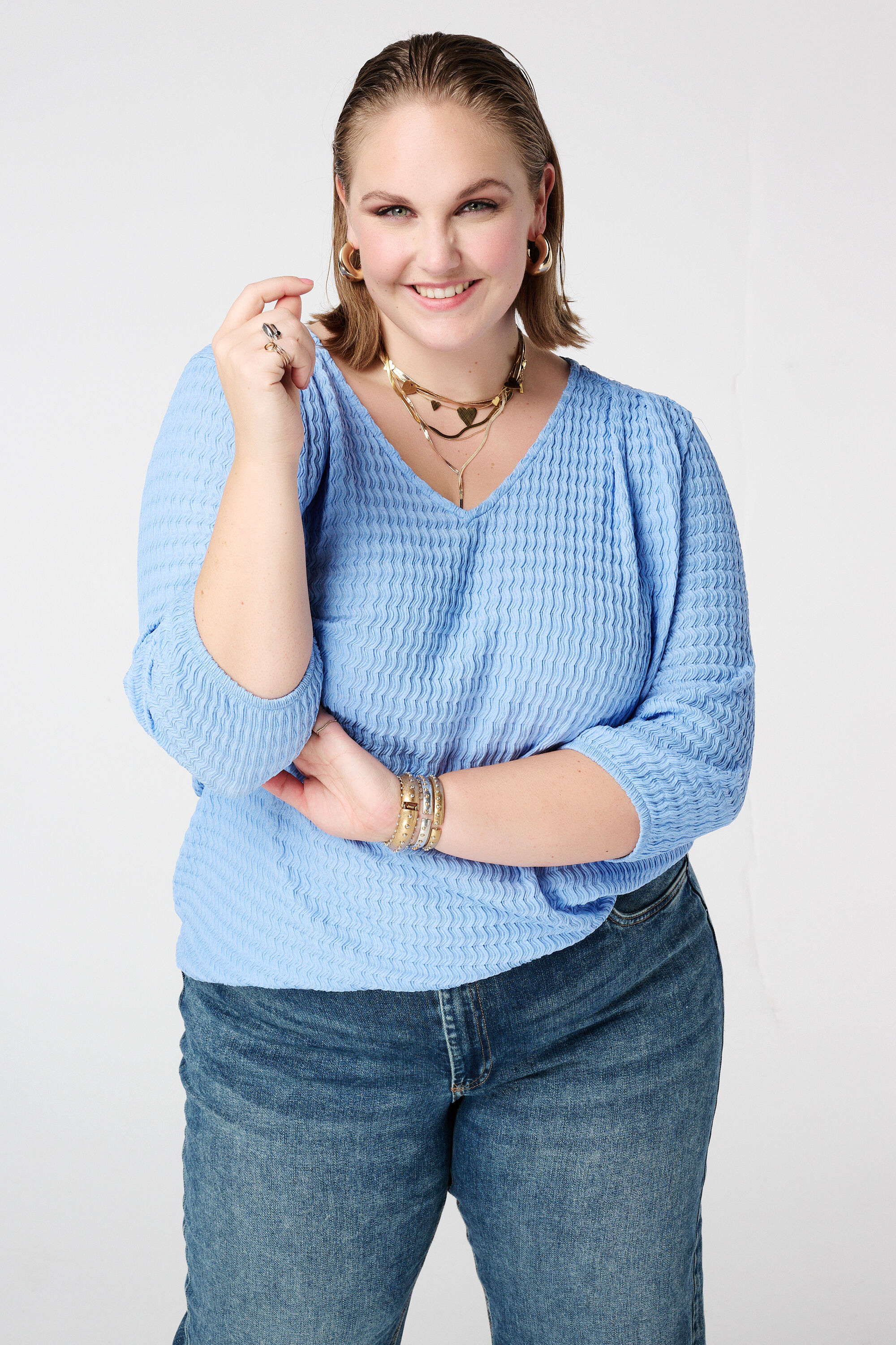 Haut en jersey &agrave; structure