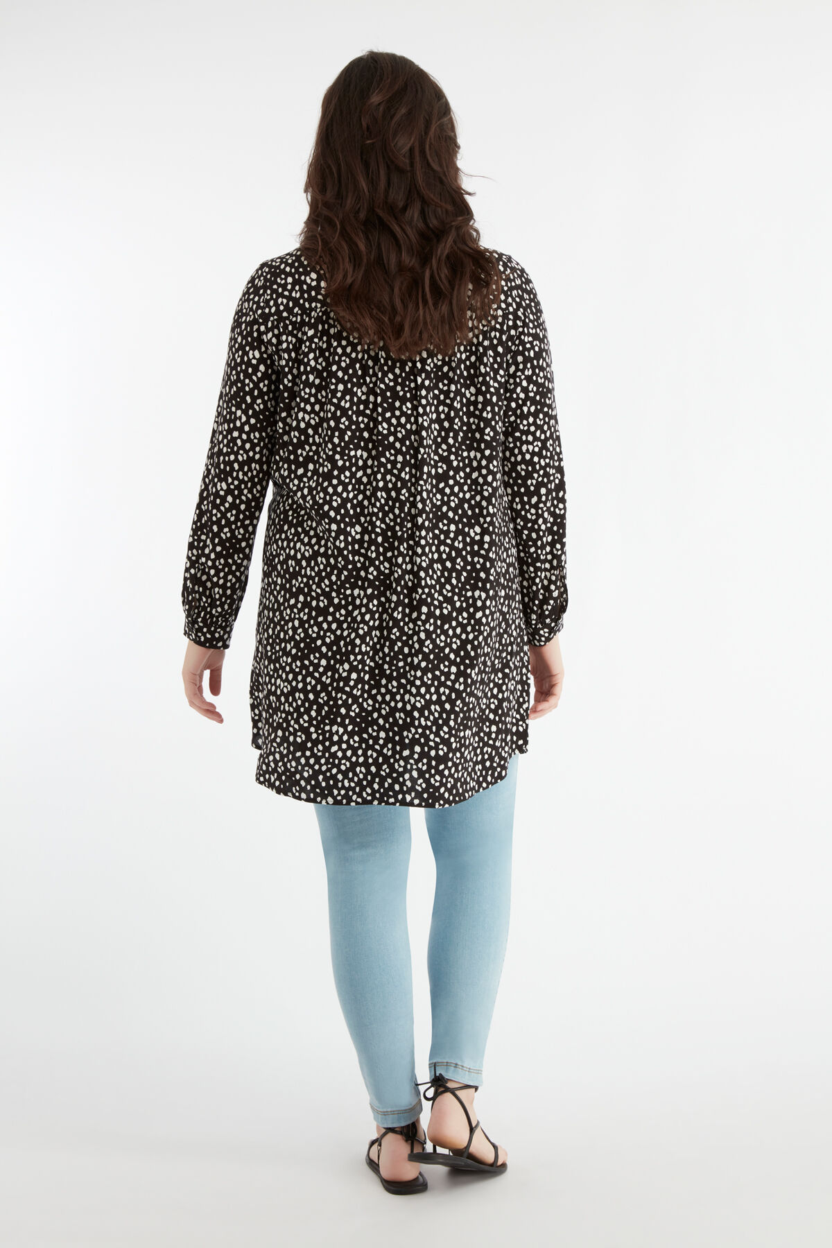 Chemisier tunique &agrave; pois image number 4