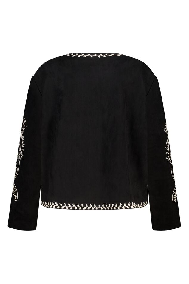 Veste aspect suédé avec broderies  image number 2